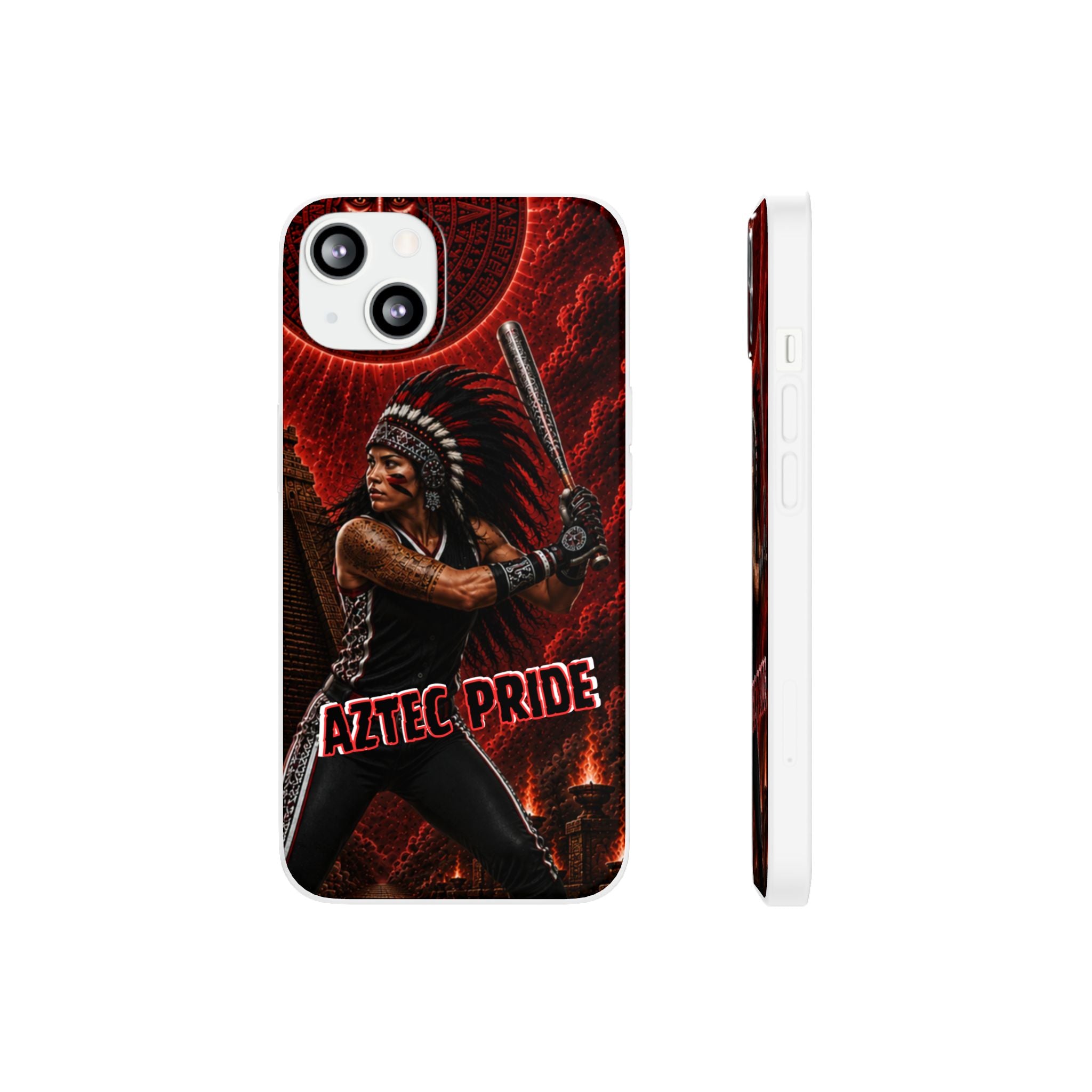 Aztec Softball Warrior – Flexi Phone Case (iPhone & Samsung • Clear TPU • Made in USA • Personalized Option)