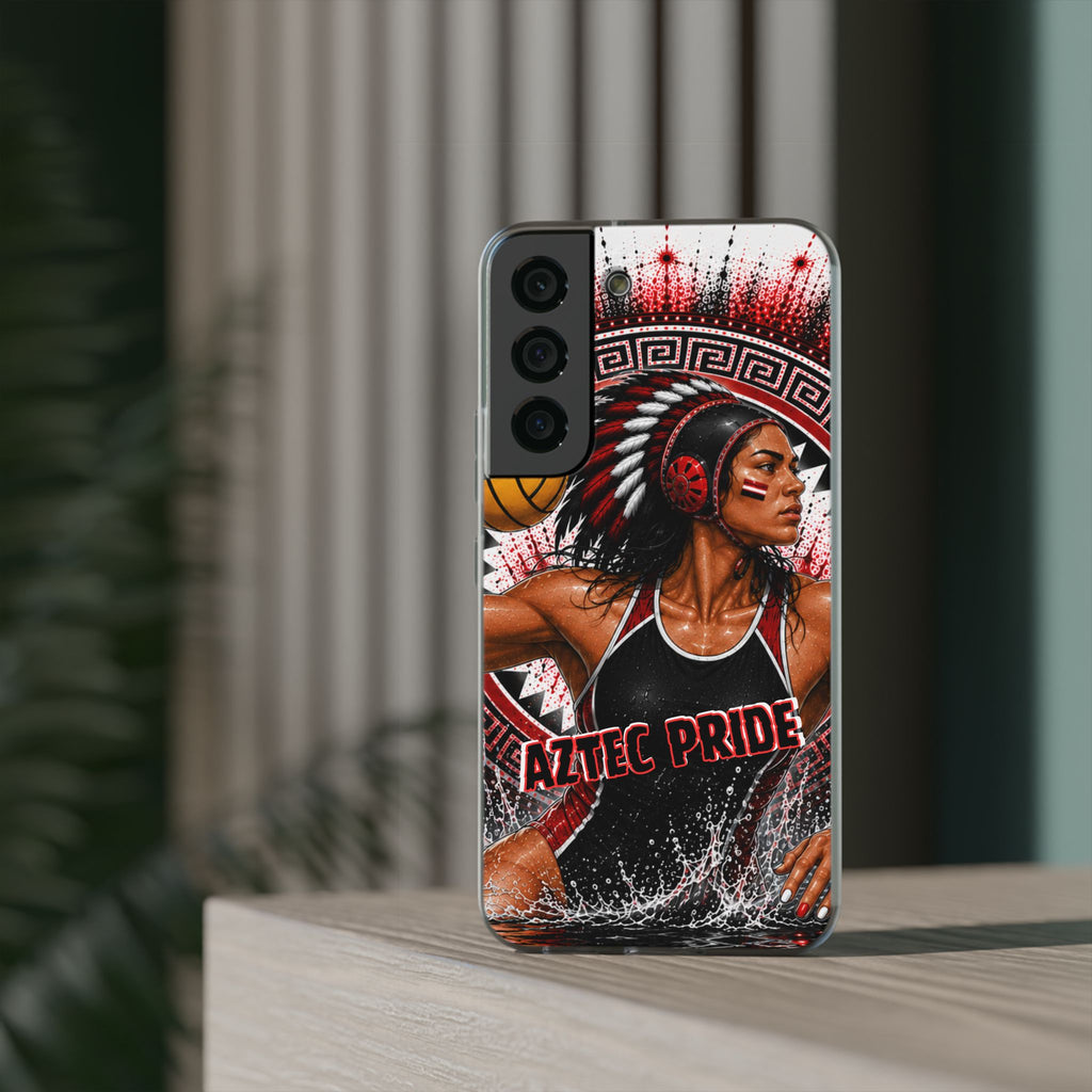 Aztec Water Polo Warrior – Flexi Phone Case (iPhone & Samsung • Clear TPU • Made in USA • Personalized Option)
