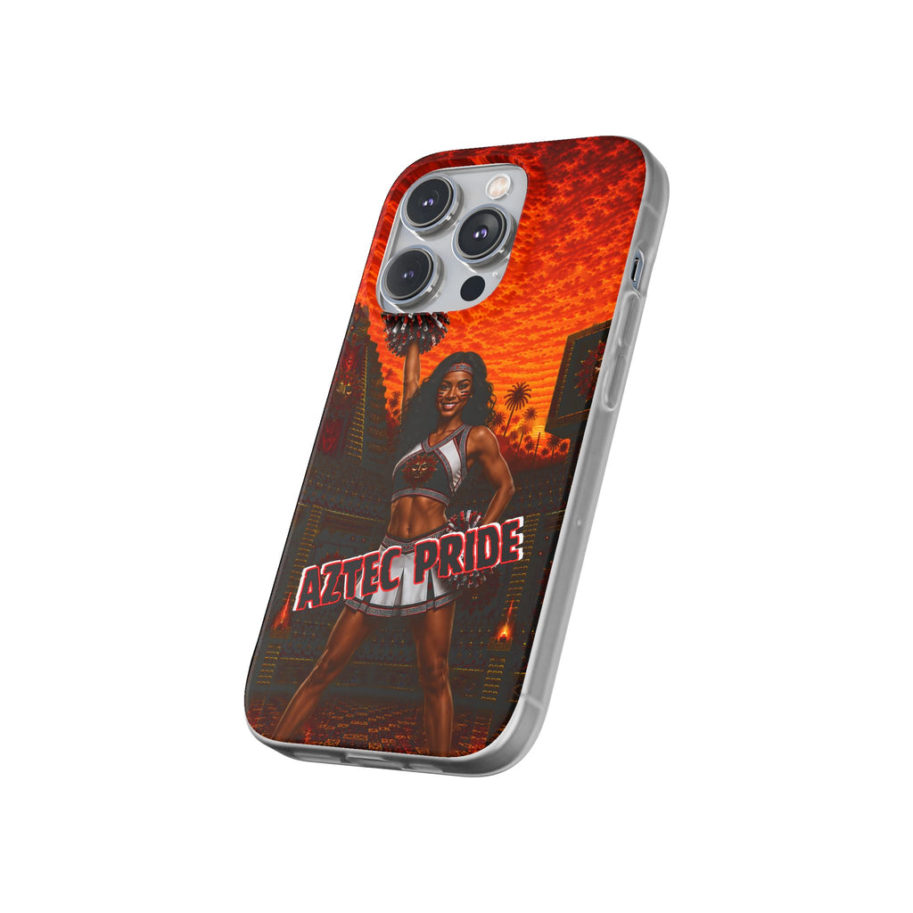 Aztec Cheerleader Warrior – Flexi Phone Case (iPhone & Samsung • Clear TPU • Made & Shipped in the USA • 🚚 FREE USA Shipping • Personalized Option)