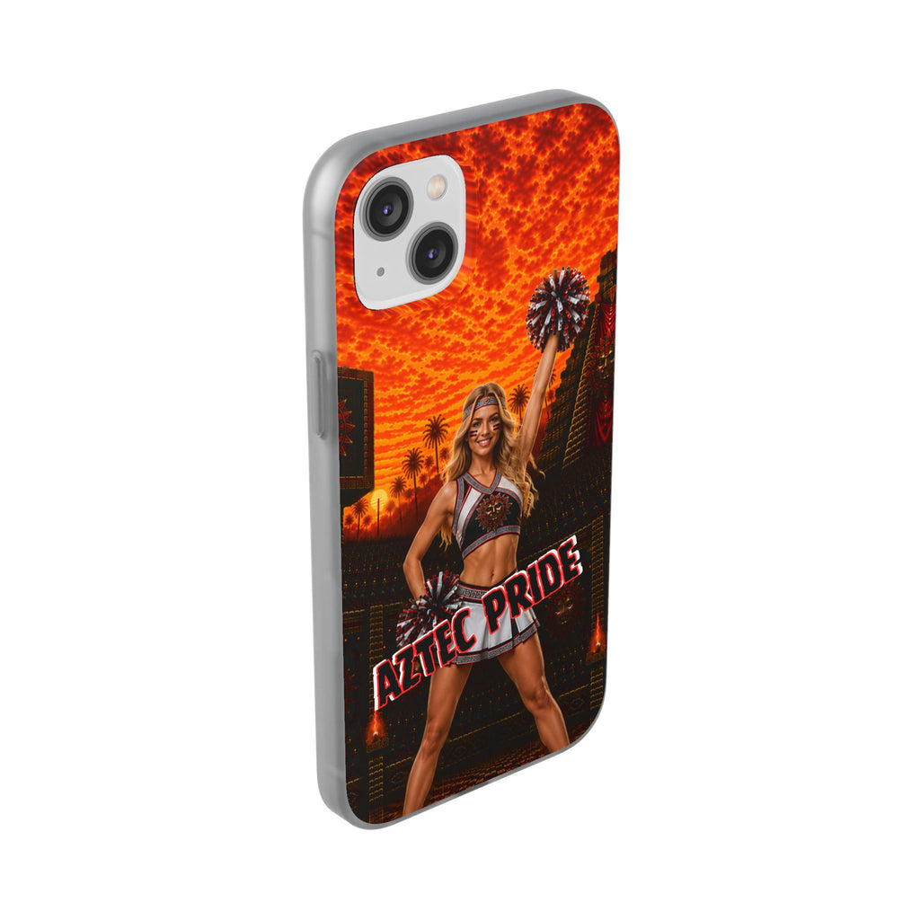 Aztec Cheerleader Warrior – Flexi Phone Case (iPhone & Samsung • Clear TPU • Made & Shipped in the USA • 🚚 FREE USA Shipping • Personalized Option)