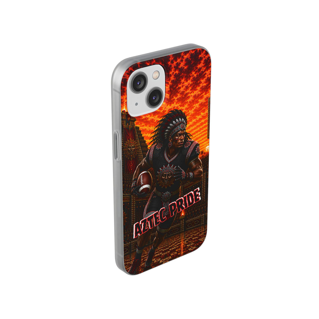 Aztec Football Warrior – Flexi Phone Case (iPhone & Samsung • Clear TPU • Made & Shipped in the USA • 🚚 FREE USA Shipping • Personalized Option)