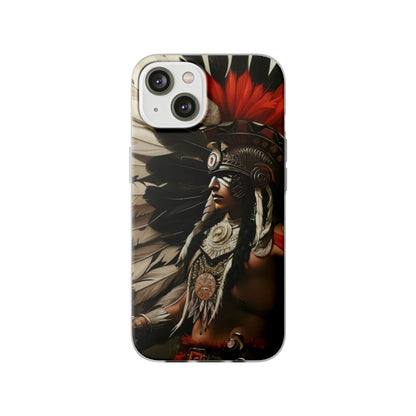 Aztec Fierce Warrior – Flexi Phone Case (iPhone & Samsung • Clear TPU • Made in USA • Personalized Option)