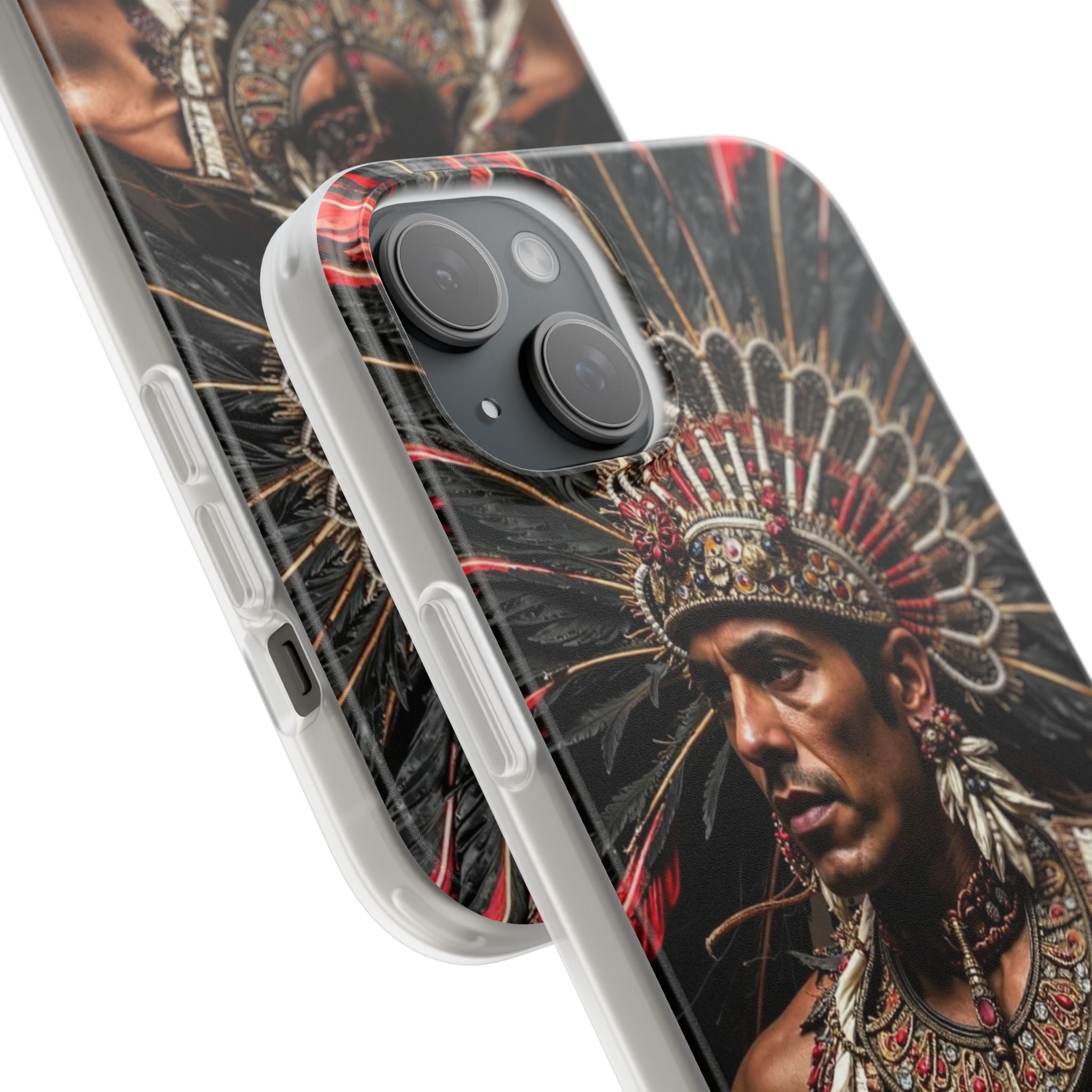 Aztec Sun Guardian – Flexi Phone Case (iPhone & Samsung • Clear TPU • Made in USA • Personalized Option)