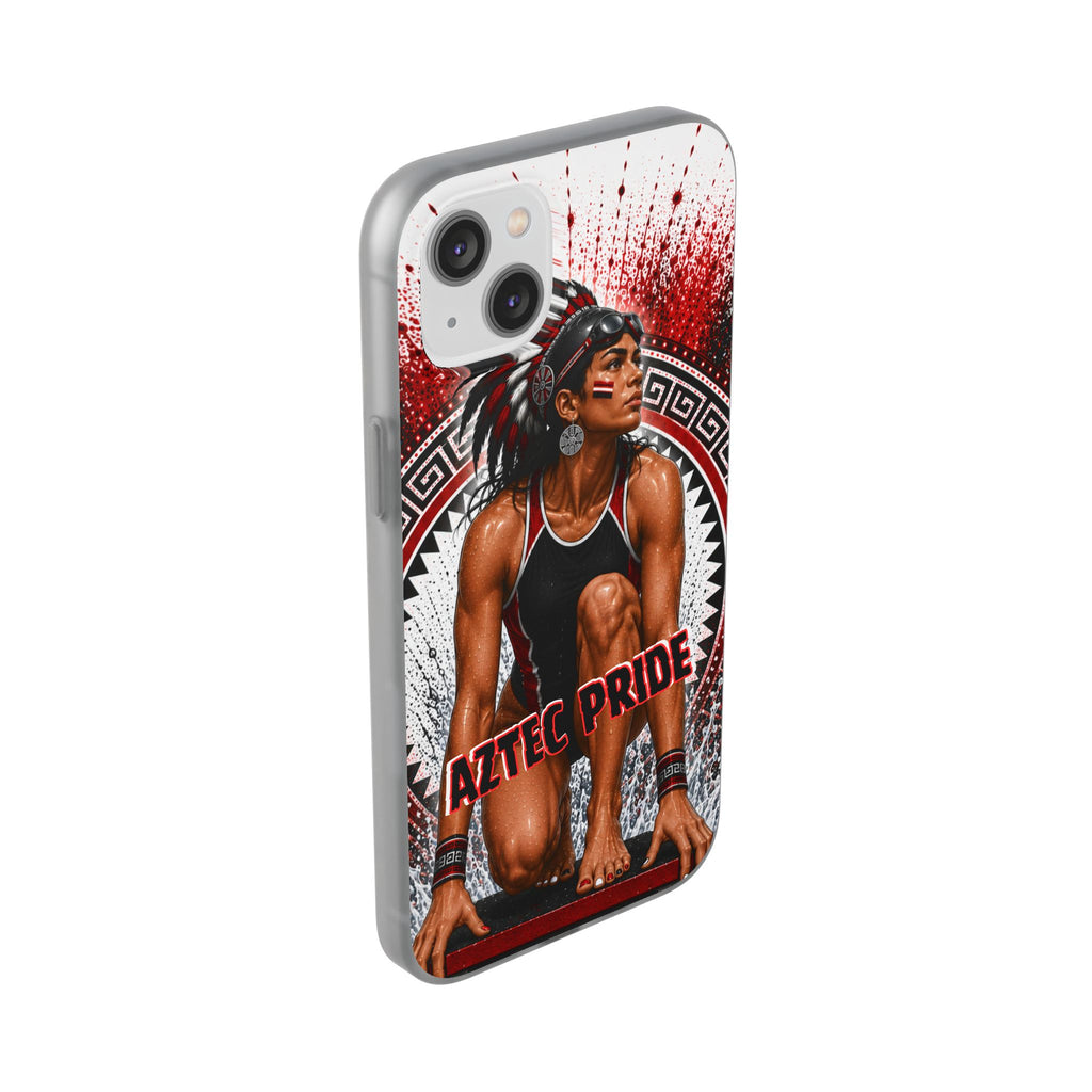 Aztec Swim & Dive Warrior – Flexi Phone Case (iPhone & Samsung • Clear TPU • Made & Shipped in the USA • 🚚 FREE USA Shipping • Personalized Option)