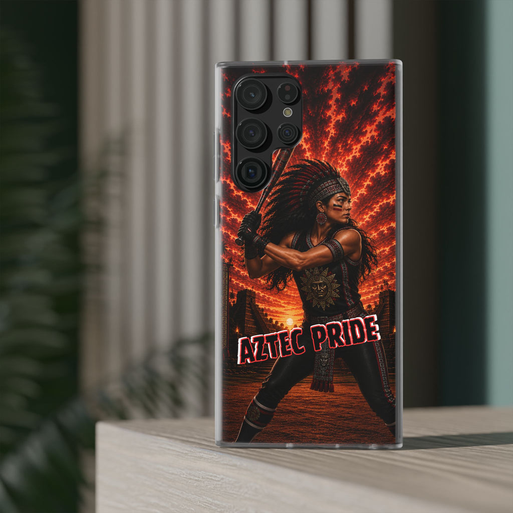 Aztec Softball Warrior – Flexi Phone Case (iPhone & Samsung • Clear TPU • Made & Shipped in the USA • 🚚 FREE USA Shipping • Personalized Option)