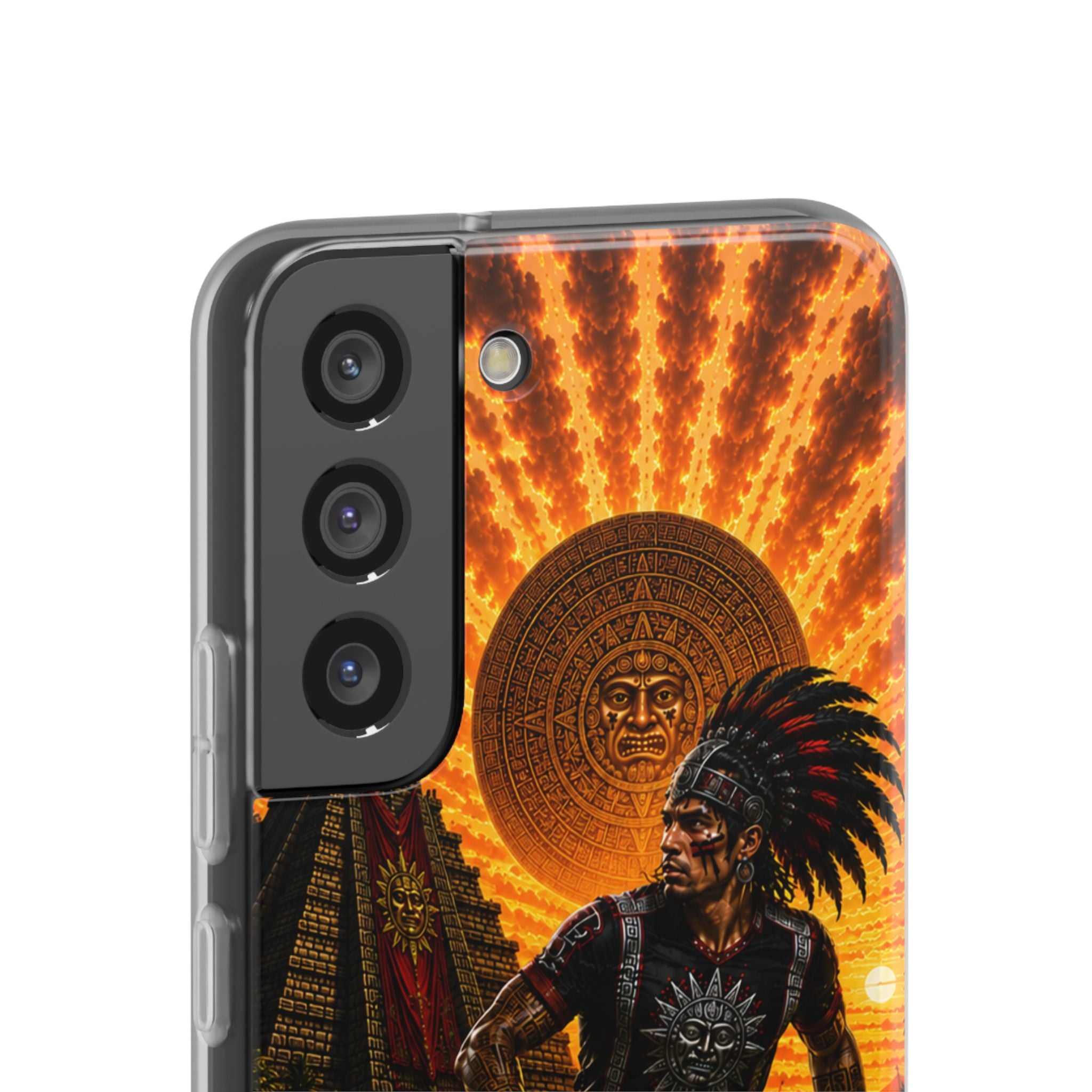 Aztec Soccer Male Warrior – Flexi Phone Case (iPhone & Samsung • Clear TPU • Made & Shipped in the USA • 🚚 FREE USA Shipping • Personalized Option)