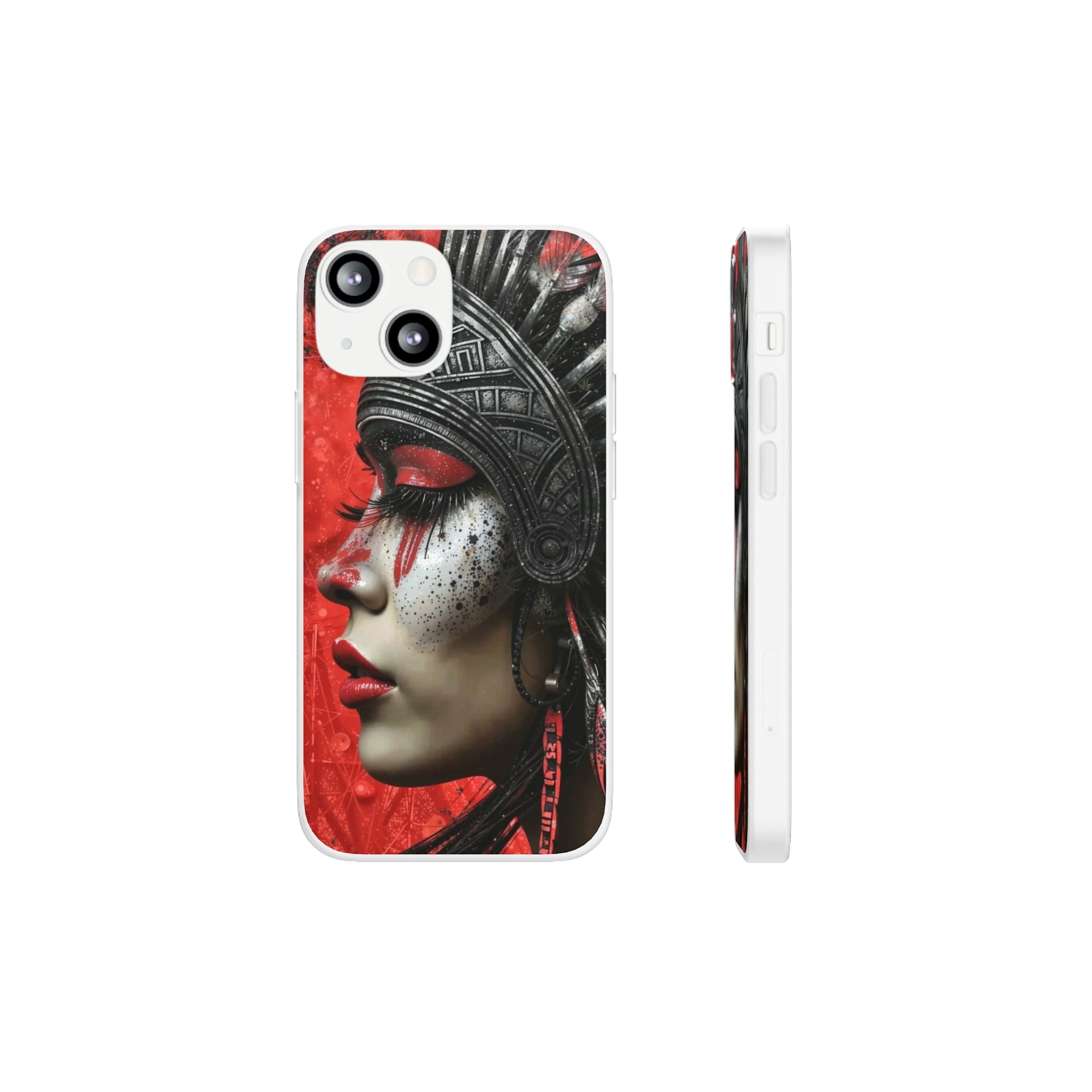 Aztec Fearless Goddess – Flexi Phone Case (iPhone & Samsung • Clear TPU • Made in USA • Personalized Option)