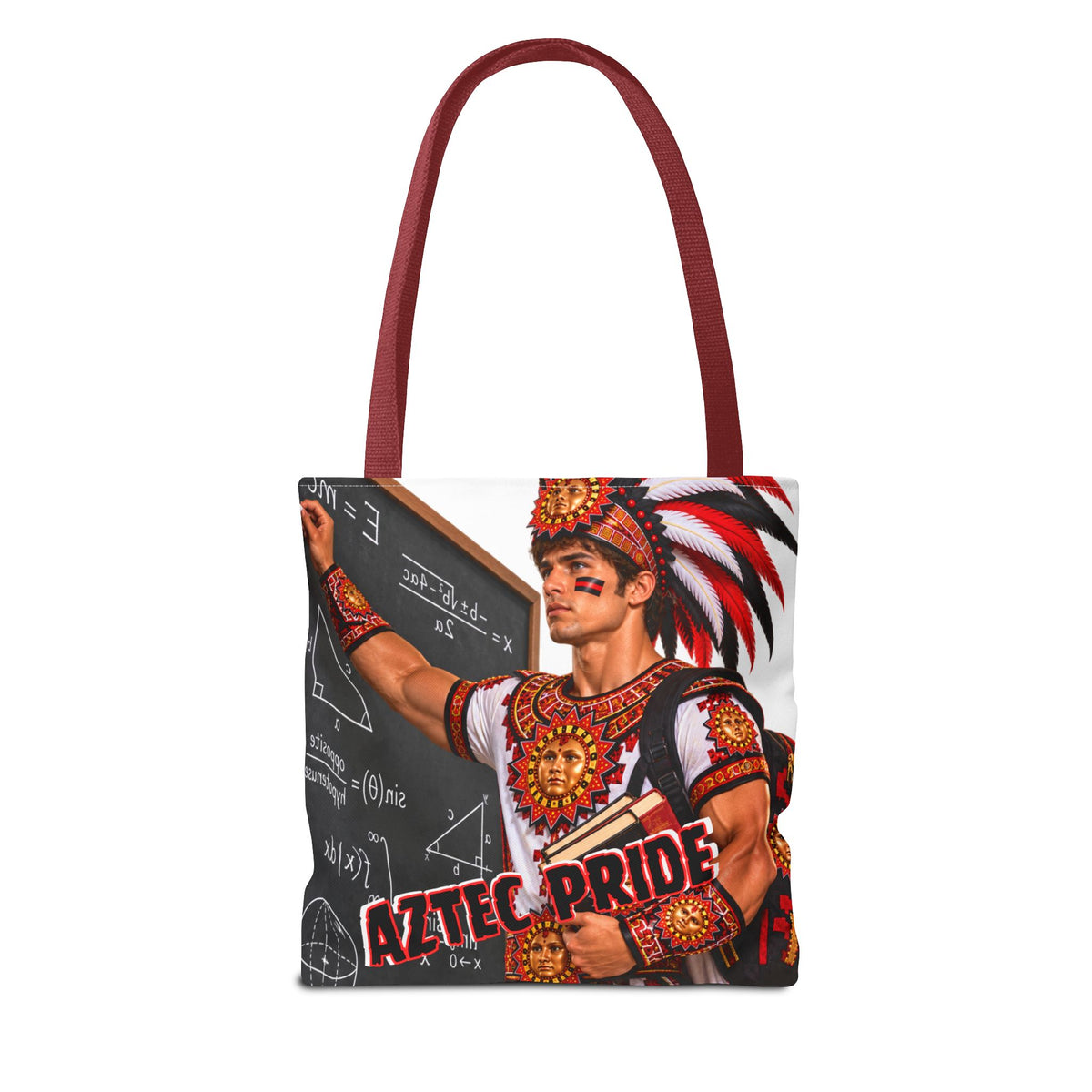 Aztec Mathematician Warrior Tote Bag | Aztec-Inspired AI Art • Made & Shipped in the USA • 🚚 FREE USA Shipping • FREE Personalization