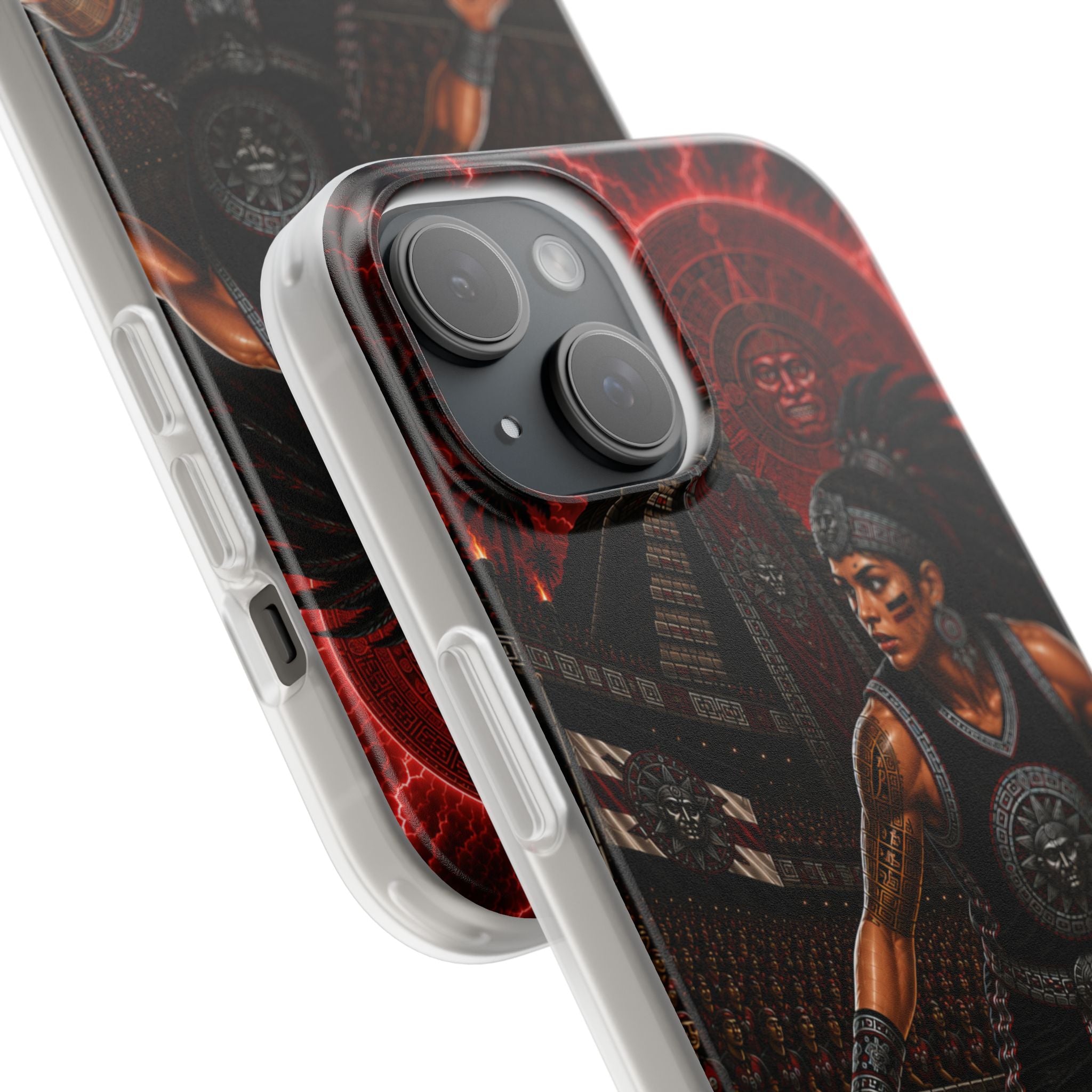 Aztec Basketball Female Warrior – Flexi Phone Case (iPhone & Samsung • Clear TPU • Made & Shipped in the USA • 🚚 FREE USA Shipping • Personalized Option)