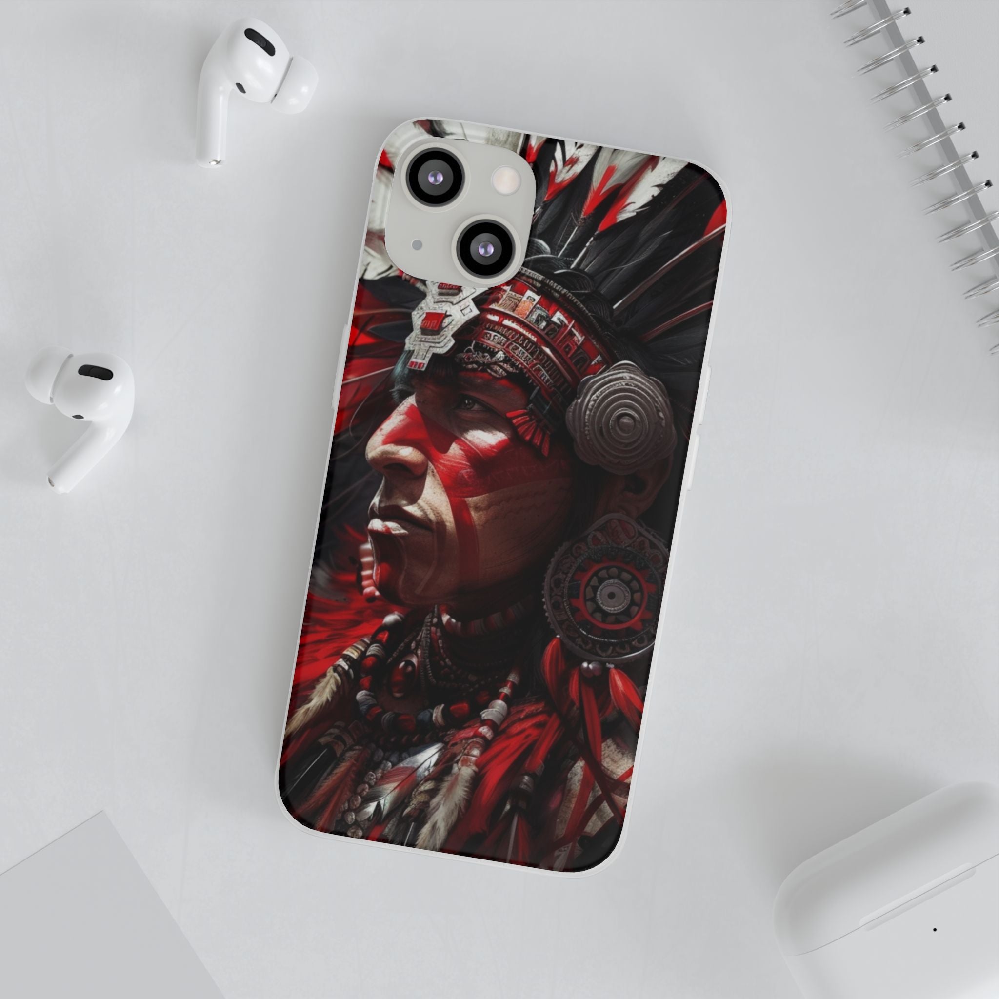 Aztec Loyal Warrior – Flexi Phone Case (iPhone & Samsung • Clear TPU • Made in USA • Personalized Option)