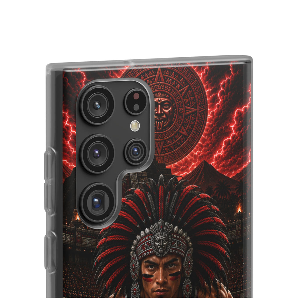 Aztec Track & Field Male Warrior – Flexi Phone Case (iPhone & Samsung • Clear TPU • Made & Shipped in the USA • 🚚 FREE USA Shipping • Personalized Option)
