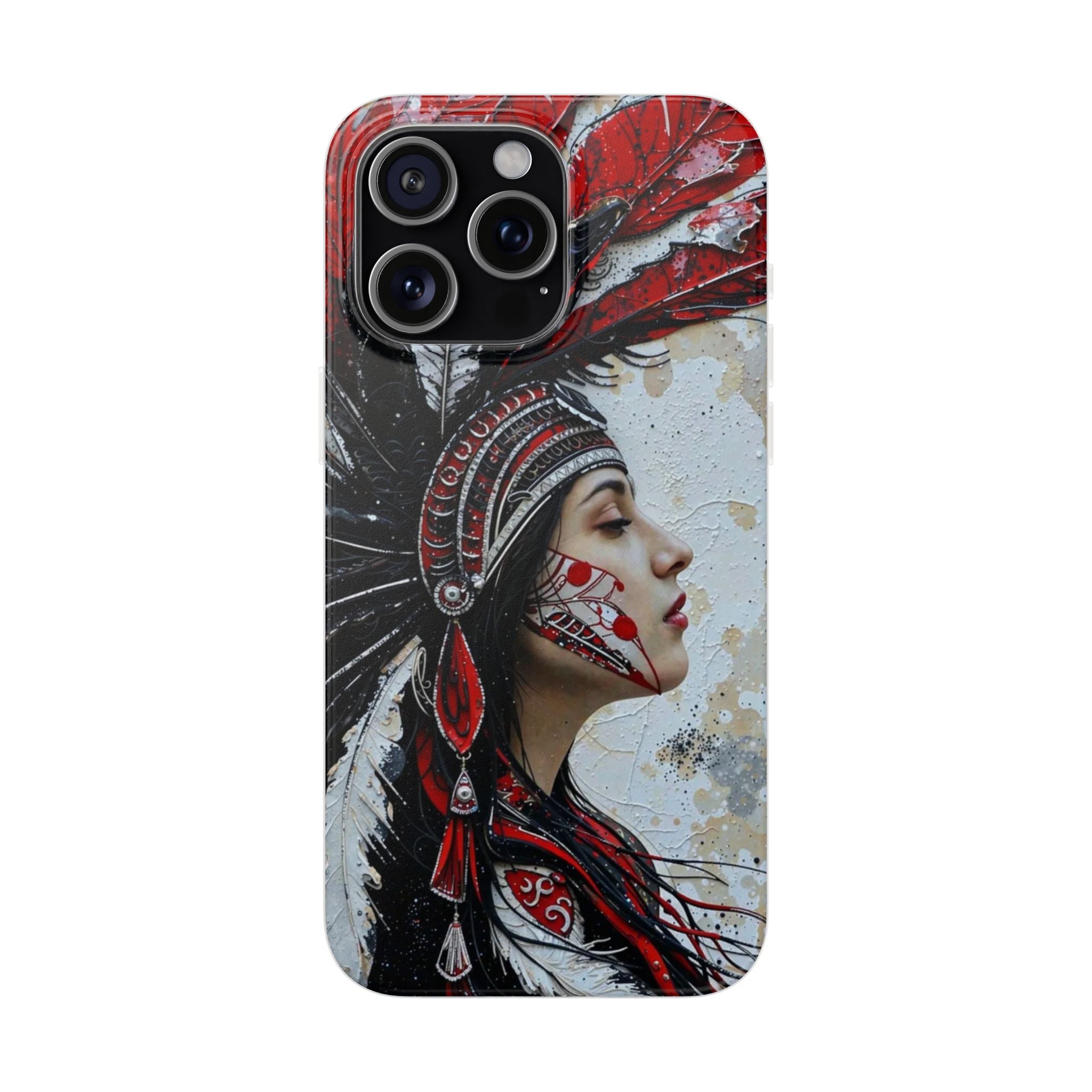 Aztec Silent Goddess – Flexi Phone Case (iPhone & Samsung • Clear TPU • Made in USA • Personalized Option)