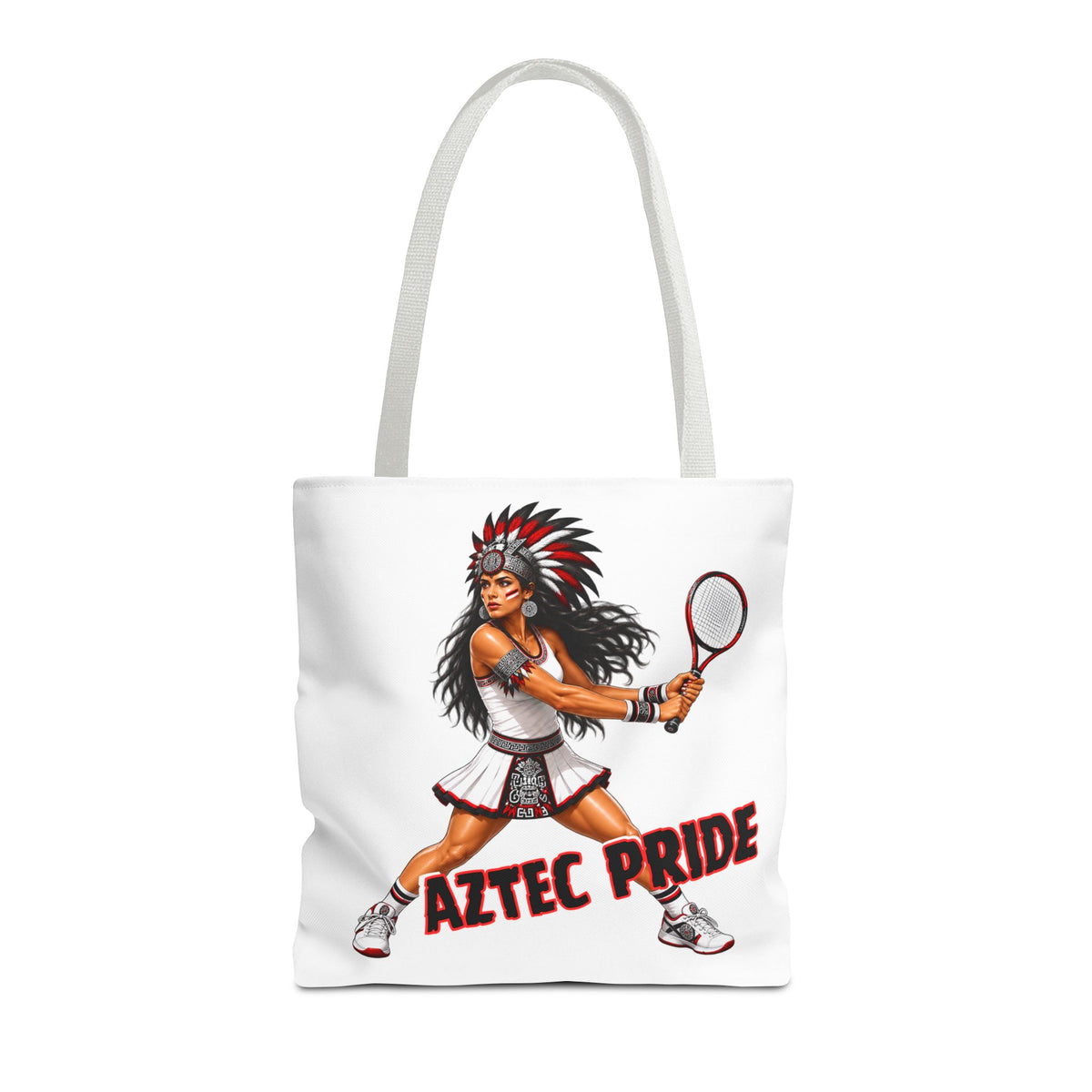 Aztec Tennis Female Warrior Tote Bag | Aztec-Inspired AI Art • Made & Shipped in the USA • 🚚 FREE USA Shipping • FREE Personalization