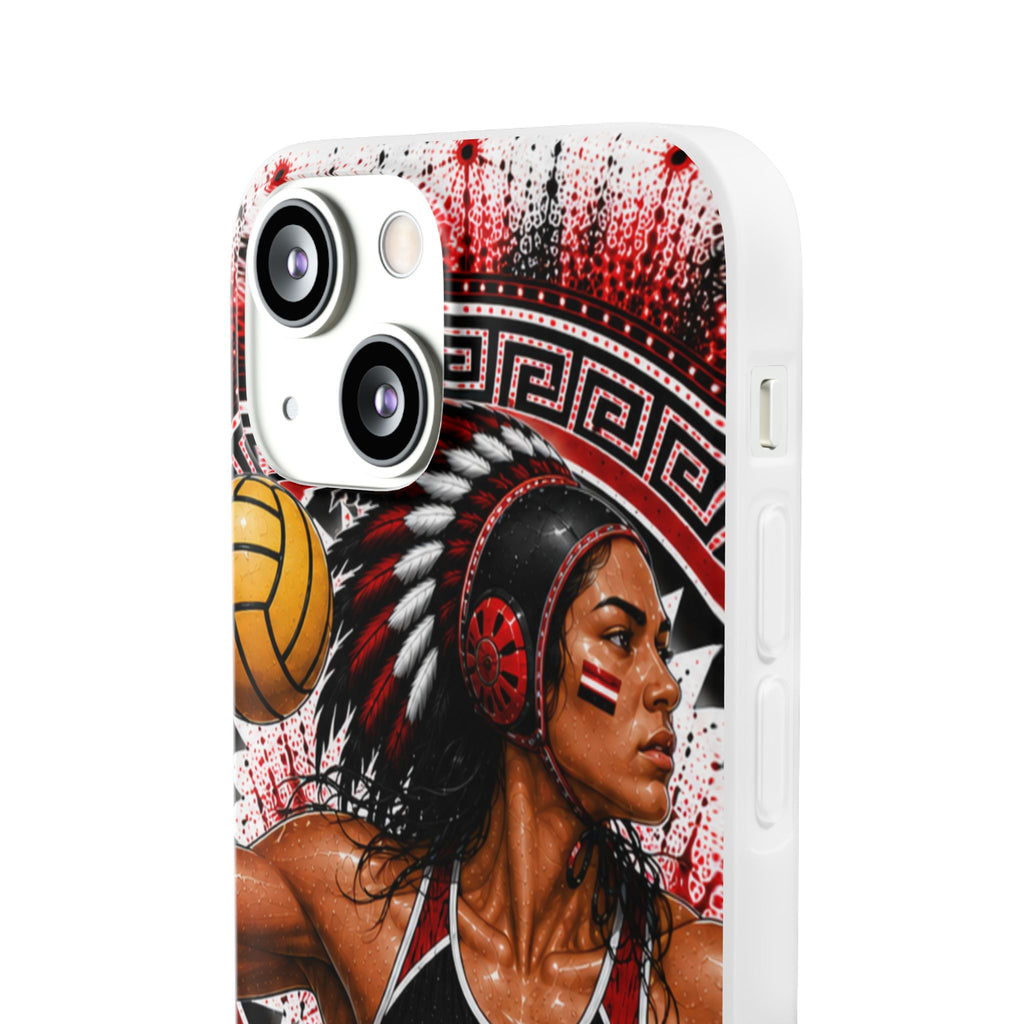 Aztec Water Polo Warrior – Flexi Phone Case (iPhone & Samsung • Clear TPU • Made in USA • Personalized Option)