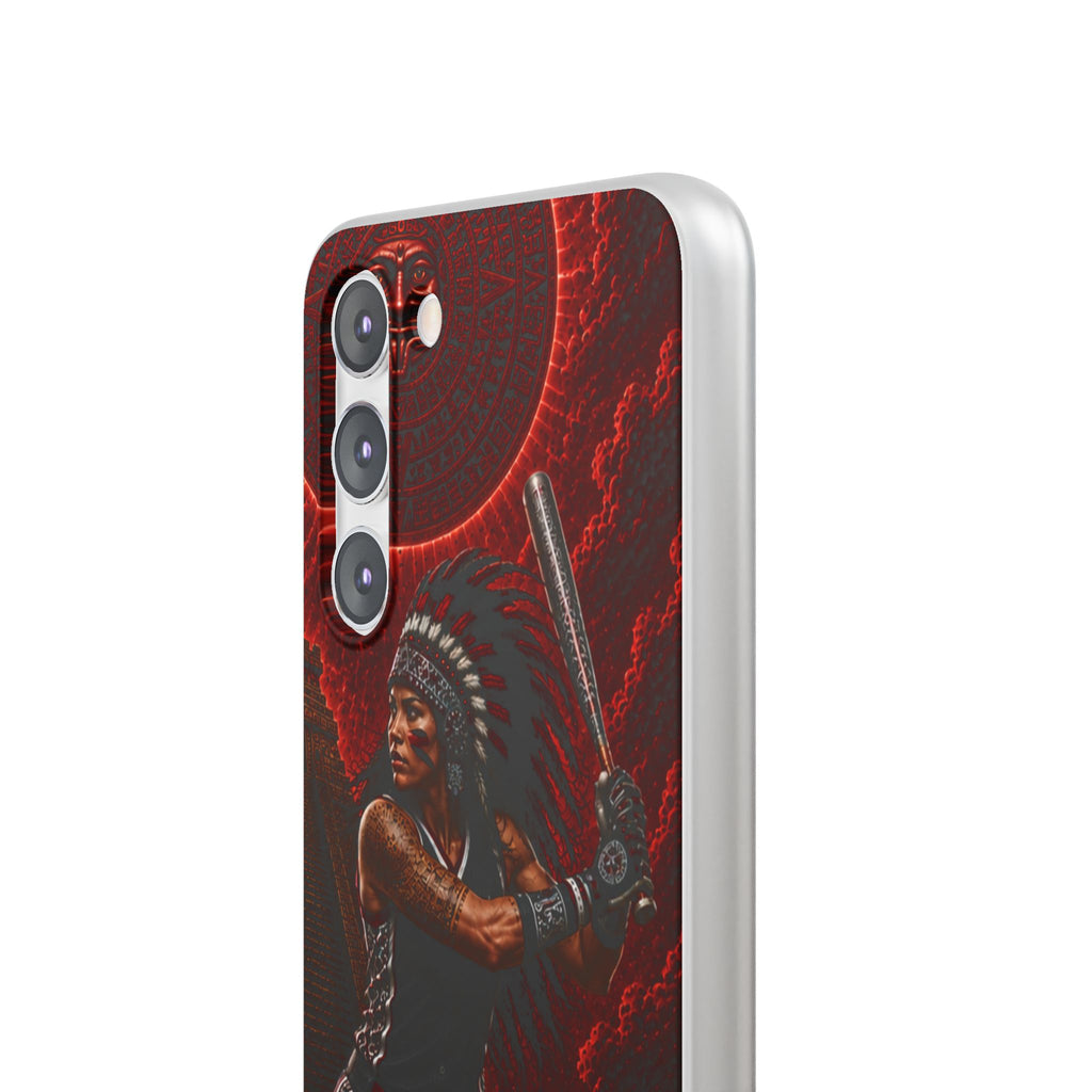 Aztec Softball Warrior – Flexi Phone Case (iPhone & Samsung • Clear TPU • Made in USA • Personalized Option)