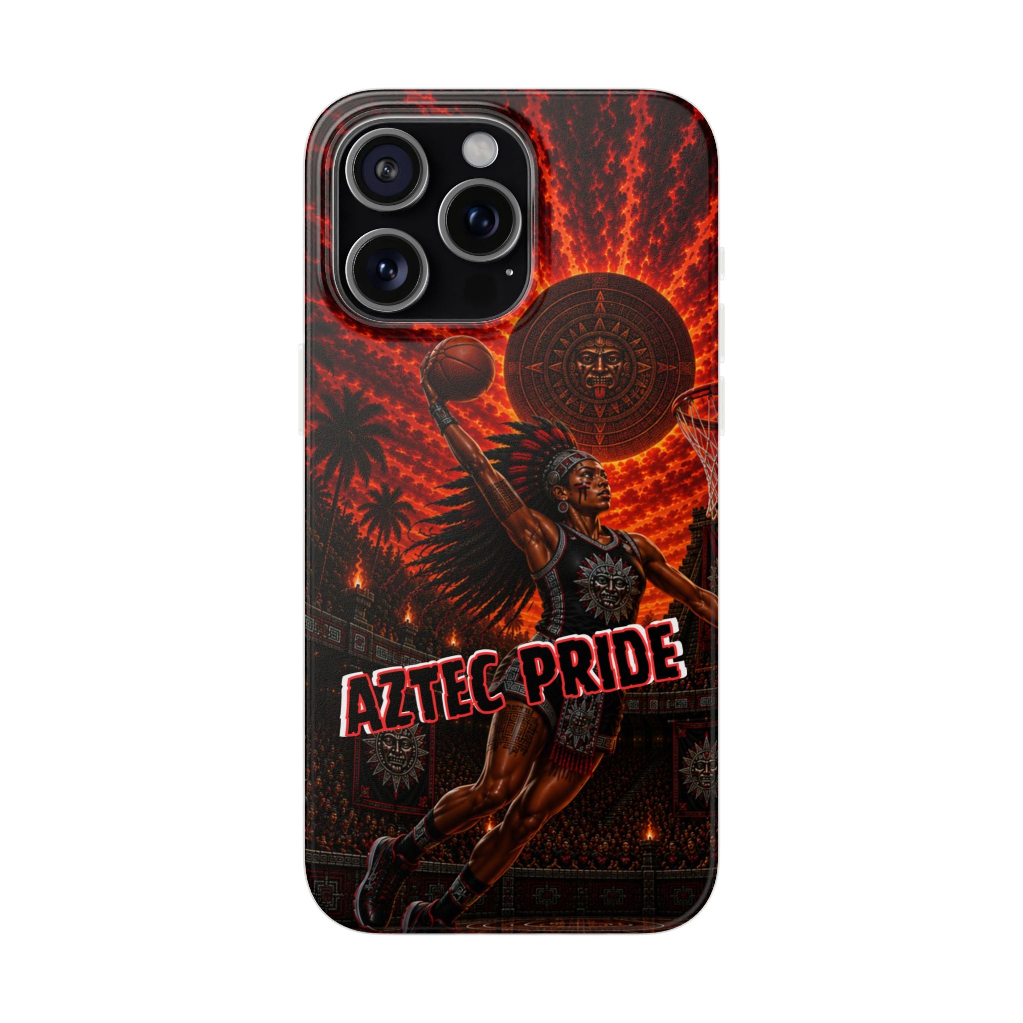 Aztec Basketball Female Warrior – Flexi Phone Case (iPhone & Samsung • Clear TPU • Made & Shipped in the USA • 🚚 FREE USA Shipping • Personalized Option)
