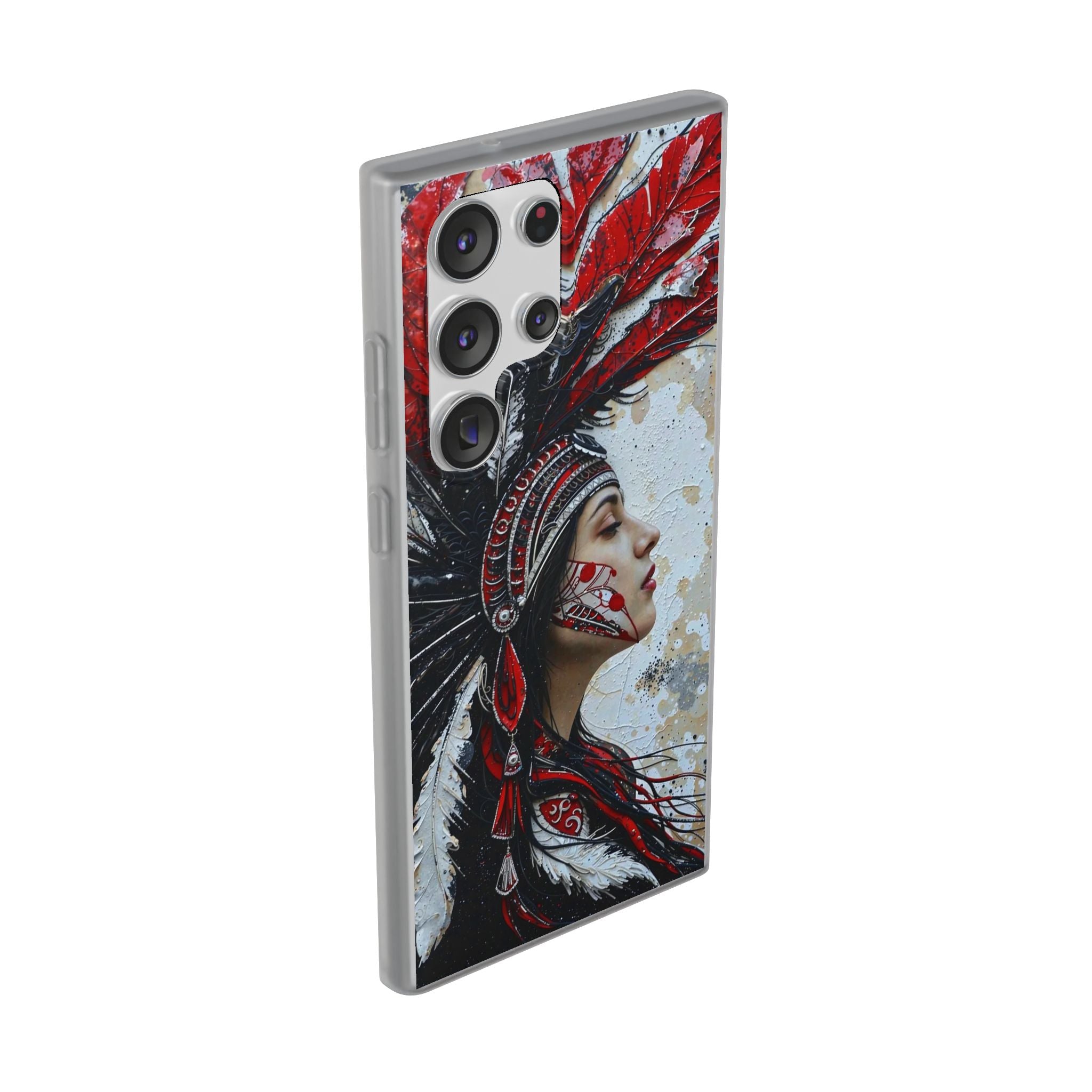 Aztec Silent Goddess – Flexi Phone Case (iPhone & Samsung • Clear TPU • Made in USA • Personalized Option)