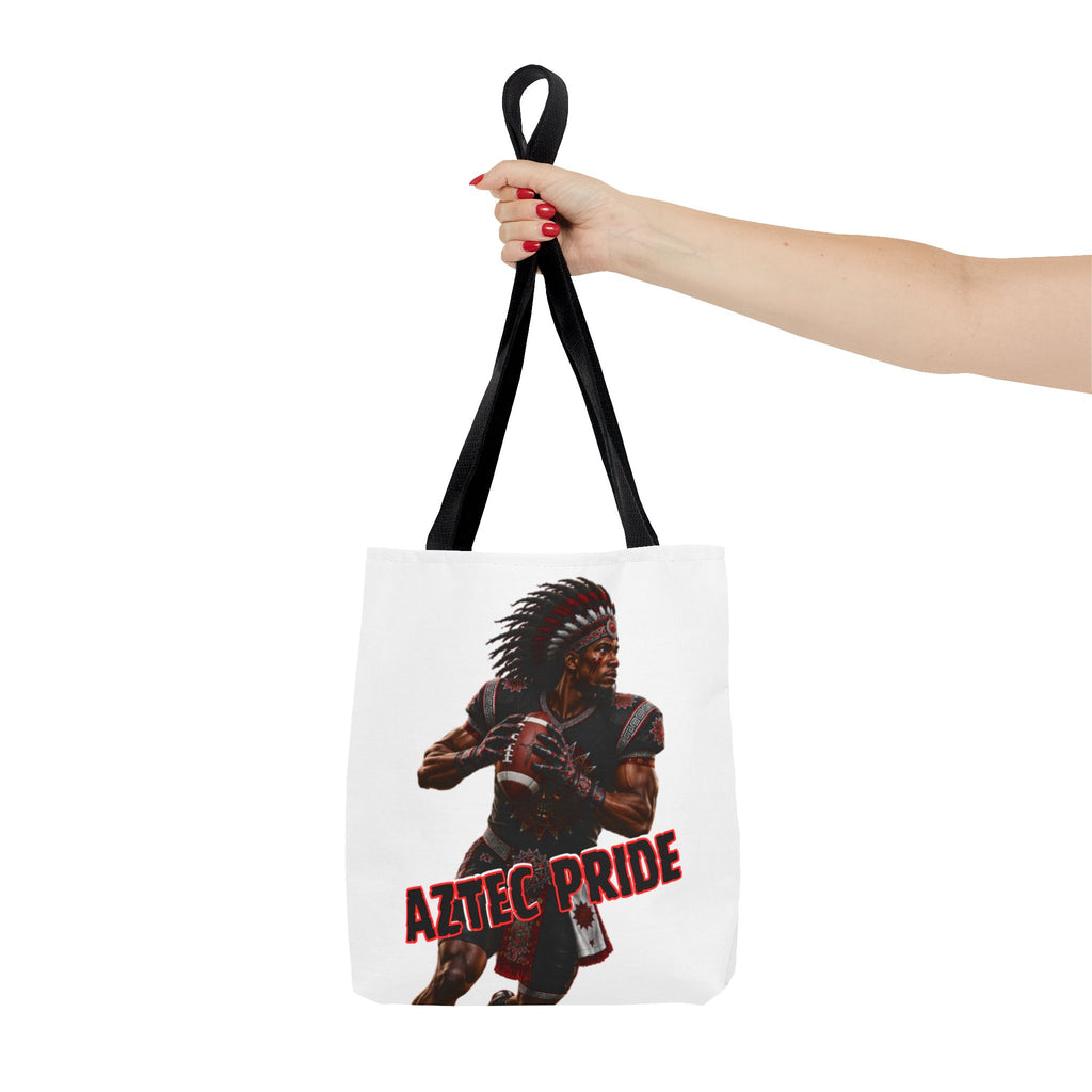 Aztec Football Quarterback Warrior Tote Bag | Aztec-Inspired AI Art • Made & Shipped in the USA • 🚚 FREE USA Shipping • FREE Personalization