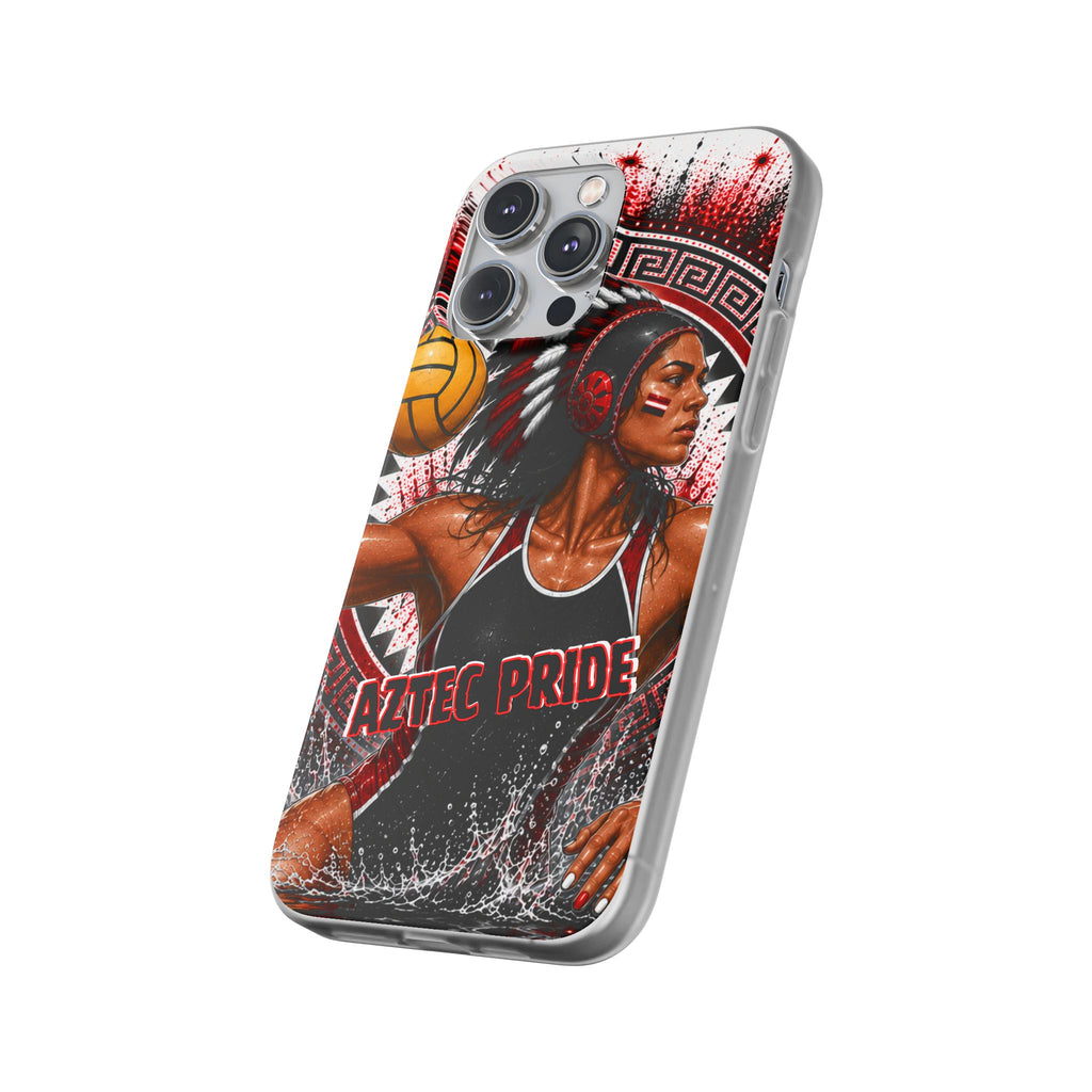 Aztec Water Polo Warrior – Flexi Phone Case (iPhone & Samsung • Clear TPU • Made in USA • Personalized Option)