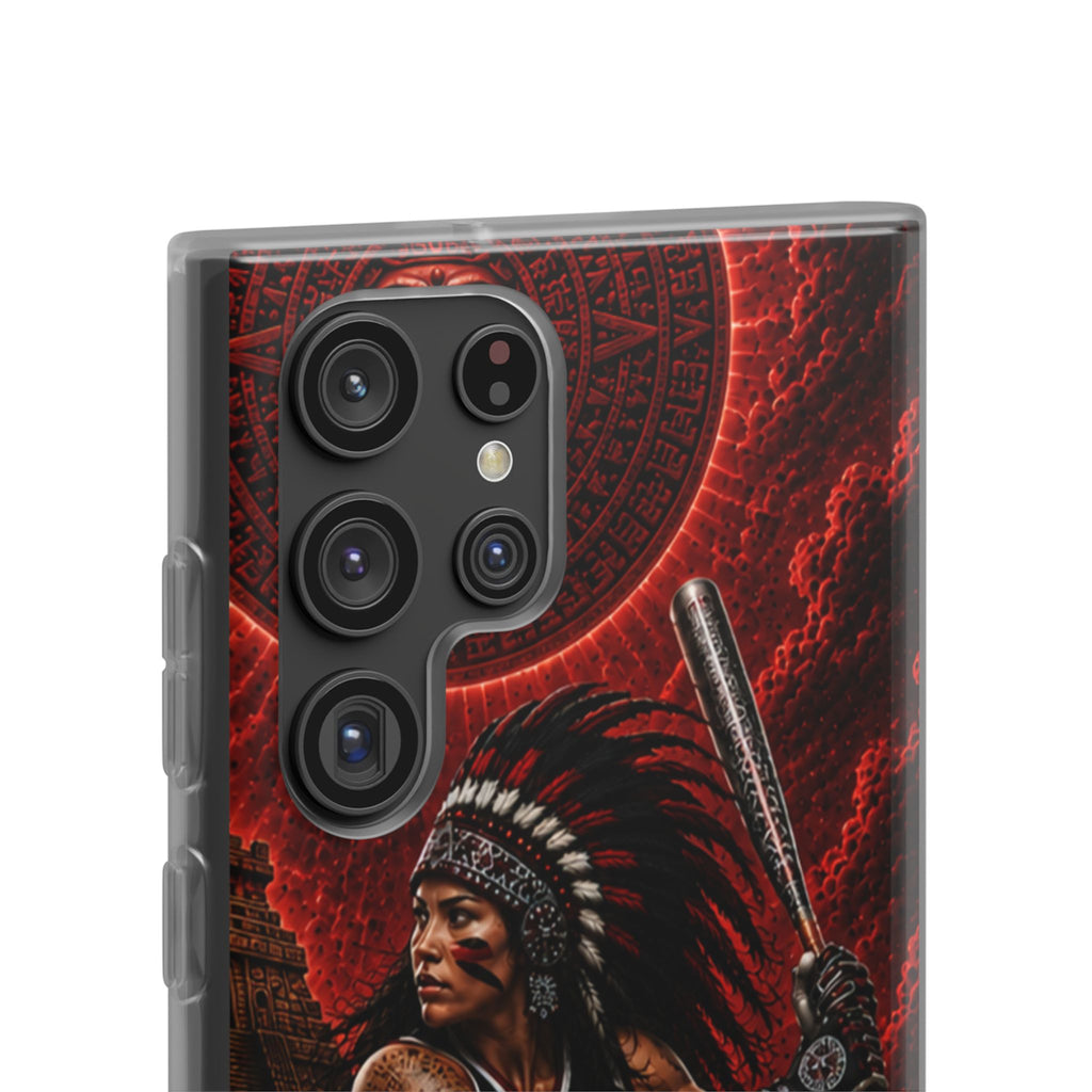 Aztec Softball Warrior – Flexi Phone Case (iPhone & Samsung • Clear TPU • Made in USA • Personalized Option)