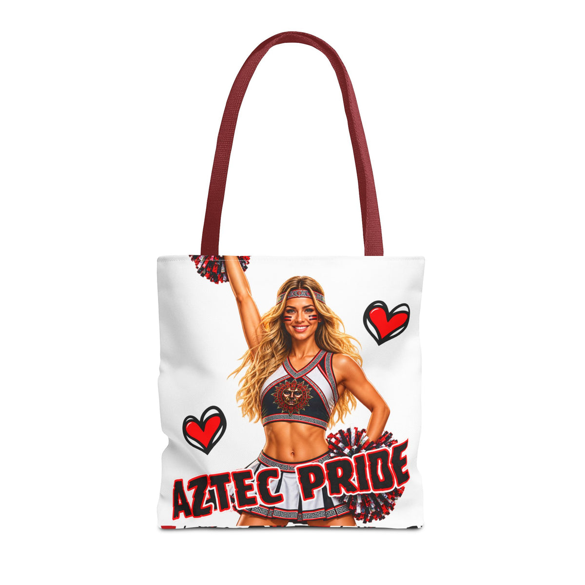 Aztec Cheerleader Warrior Tote Bag | Aztec-Inspired AI Art • Made & Shipped in the USA • 🚚 FREE USA Shipping • FREE Personalization
