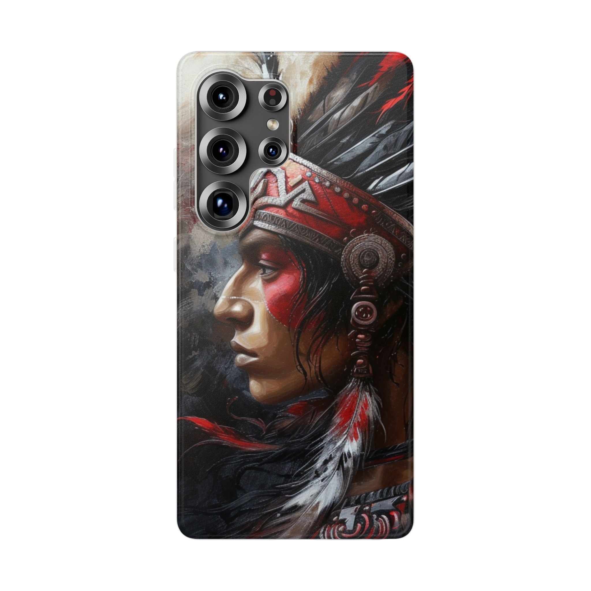 Aztec Silent Warrior – Flexi Phone Case (iPhone & Samsung • Clear TPU • Made in USA • Personalized Option)