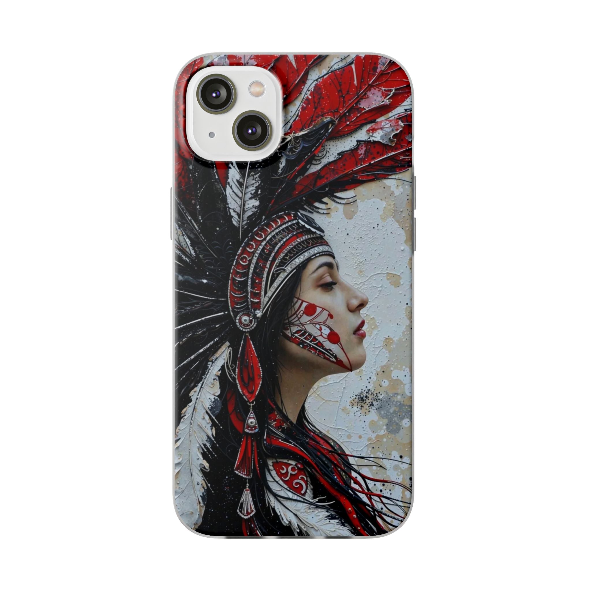 Aztec Silent Goddess – Flexi Phone Case (iPhone & Samsung • Clear TPU • Made in USA • Personalized Option)