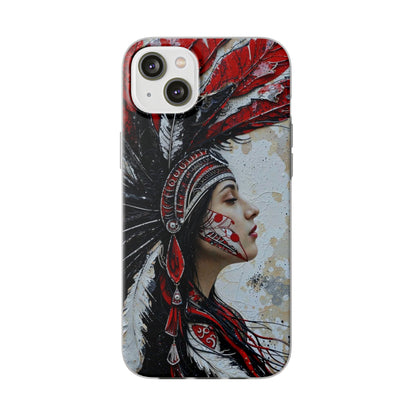 Aztec Silent Goddess – Flexi Phone Case (iPhone & Samsung • Clear TPU • Made in USA • Personalized Option)