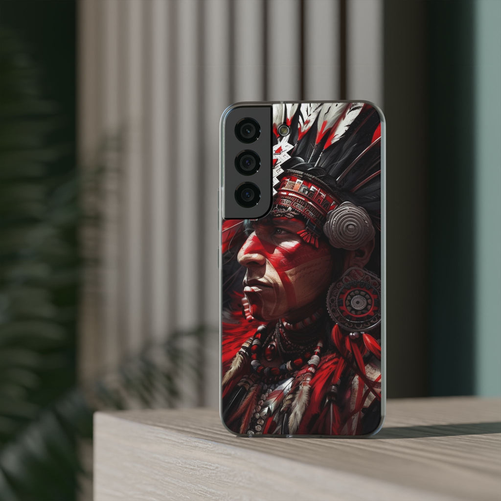 Aztec Loyal Warrior – Flexi Phone Case (iPhone & Samsung • Clear TPU • Made in USA • Personalized Option)