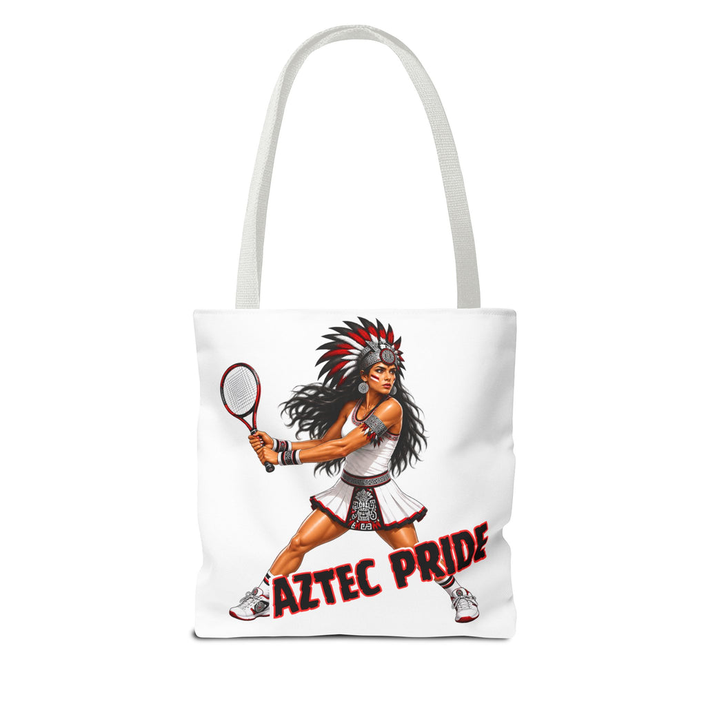 Aztec Tennis Female Warrior Tote Bag | Aztec-Inspired AI Art • Made & Shipped in the USA • 🚚 FREE USA Shipping • FREE Personalization