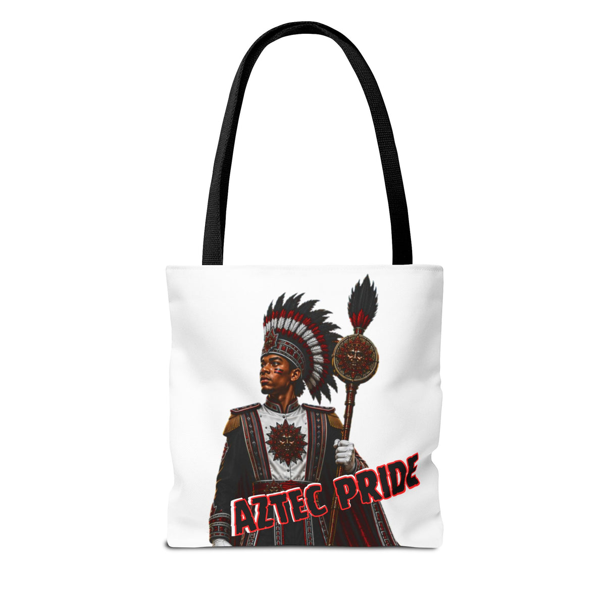 Aztec Band Warrior Tote Bag | Aztec-Inspired AI Art • Made & Shipped in the USA • 🚚 FREE USA Shipping • FREE Personalization