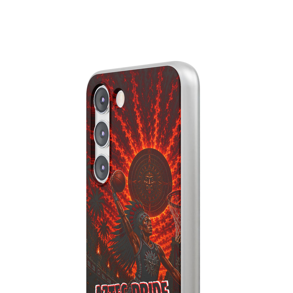Aztec Basketball Female Warrior – Flexi Phone Case (iPhone & Samsung • Clear TPU • Made & Shipped in the USA • 🚚 FREE USA Shipping • Personalized Option)