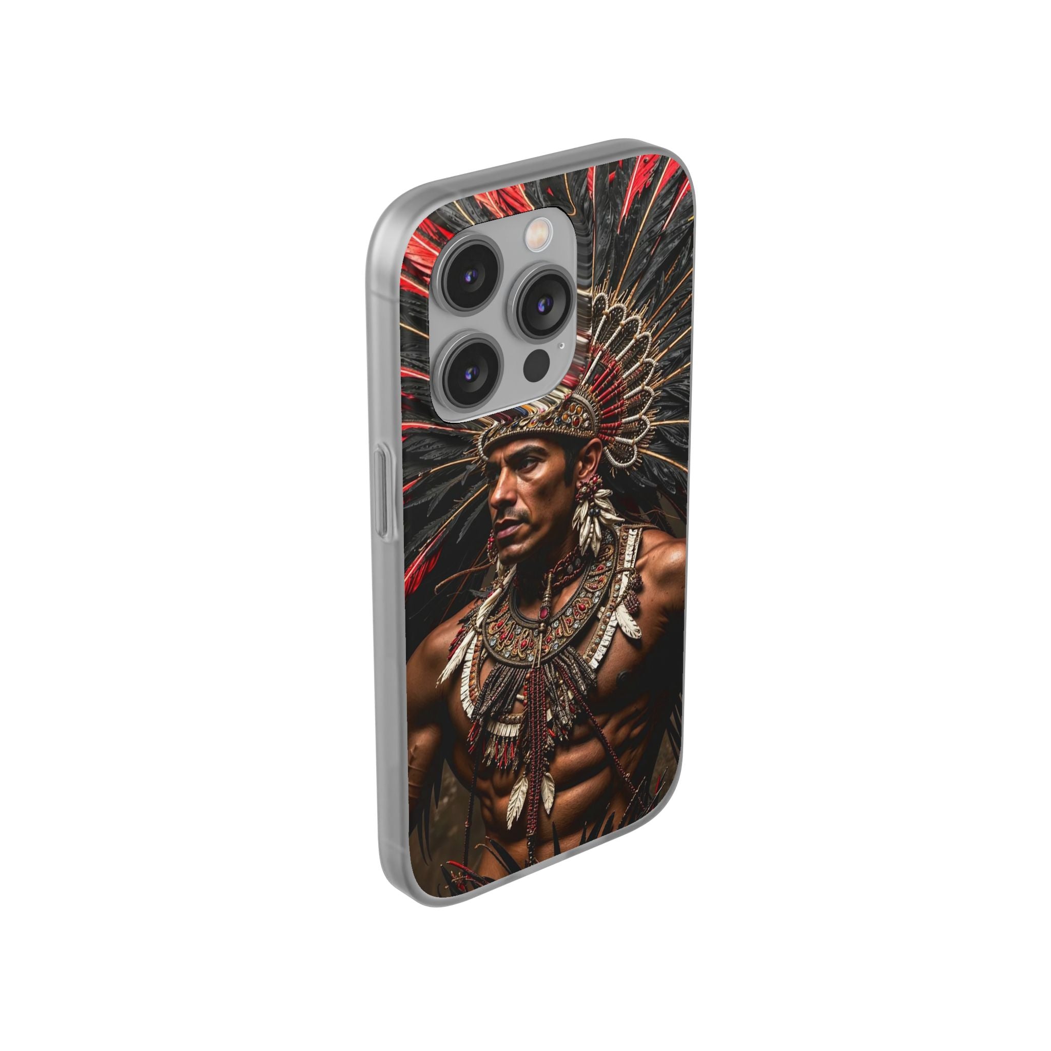 Aztec Sun Guardian – Flexi Phone Case (iPhone & Samsung • Clear TPU • Made in USA • Personalized Option)