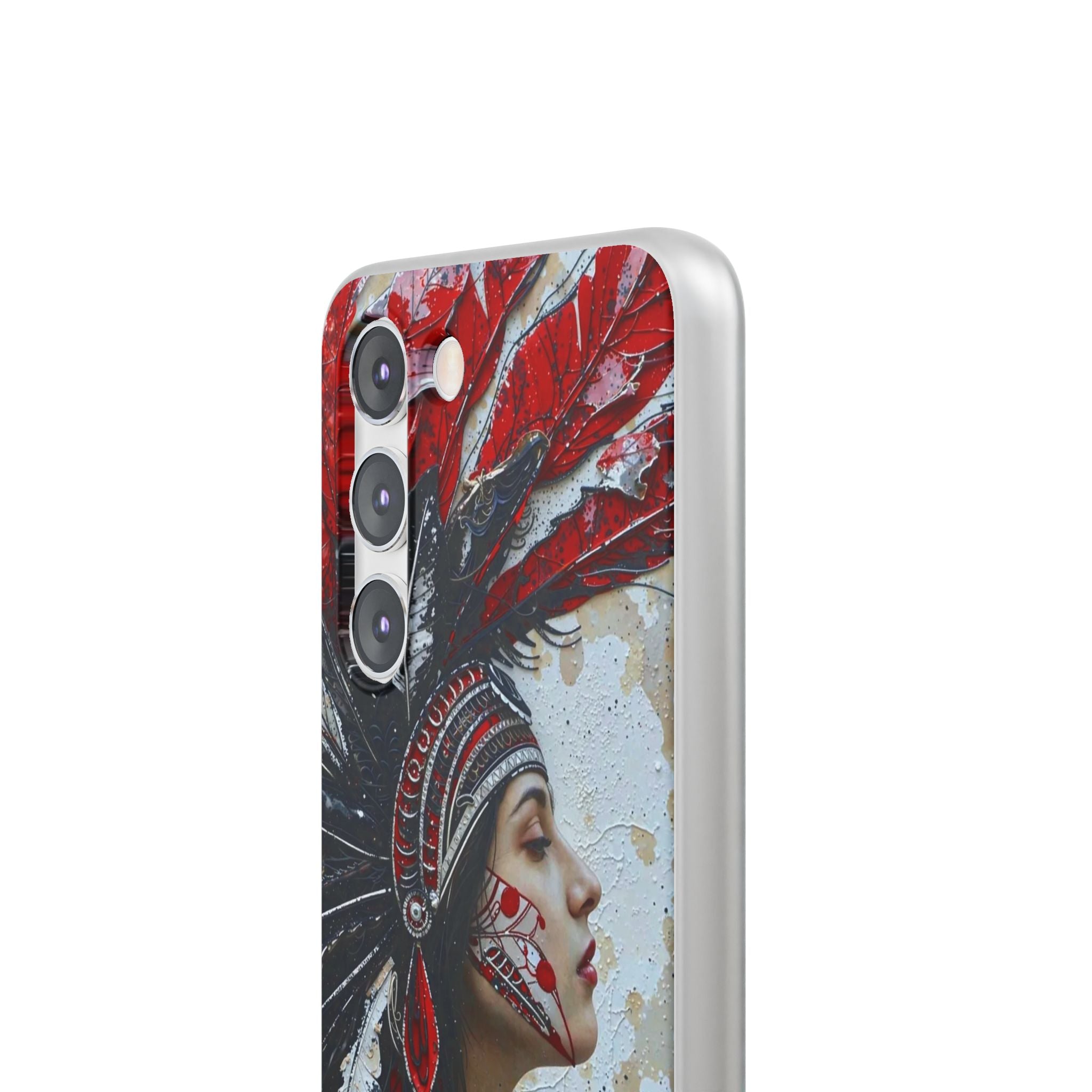 Aztec Silent Goddess – Flexi Phone Case (iPhone & Samsung • Clear TPU • Made in USA • Personalized Option)