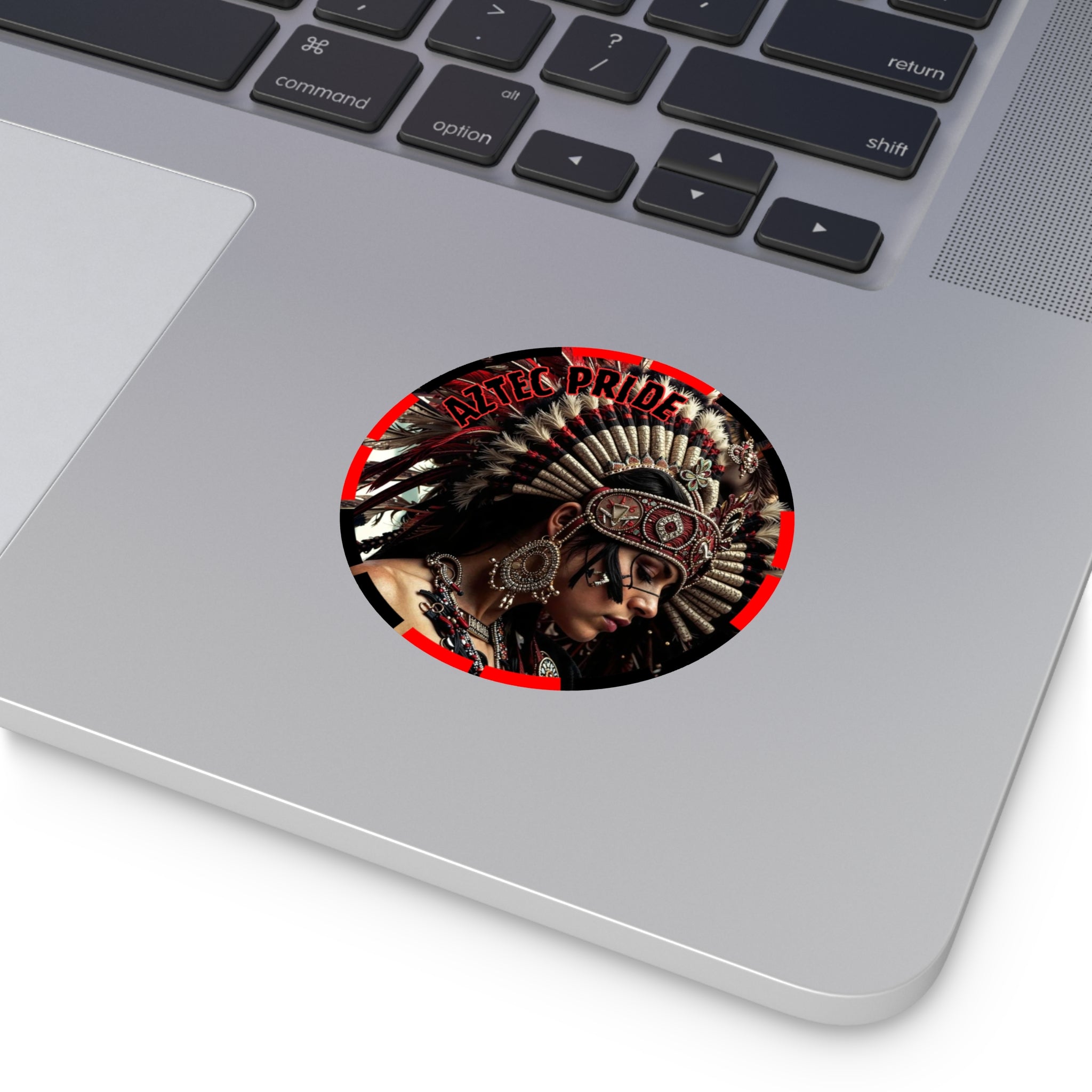 Aztec Goddess Spirit Round Vinyl Sticker – Waterproof Matte Decal (2”–6”)