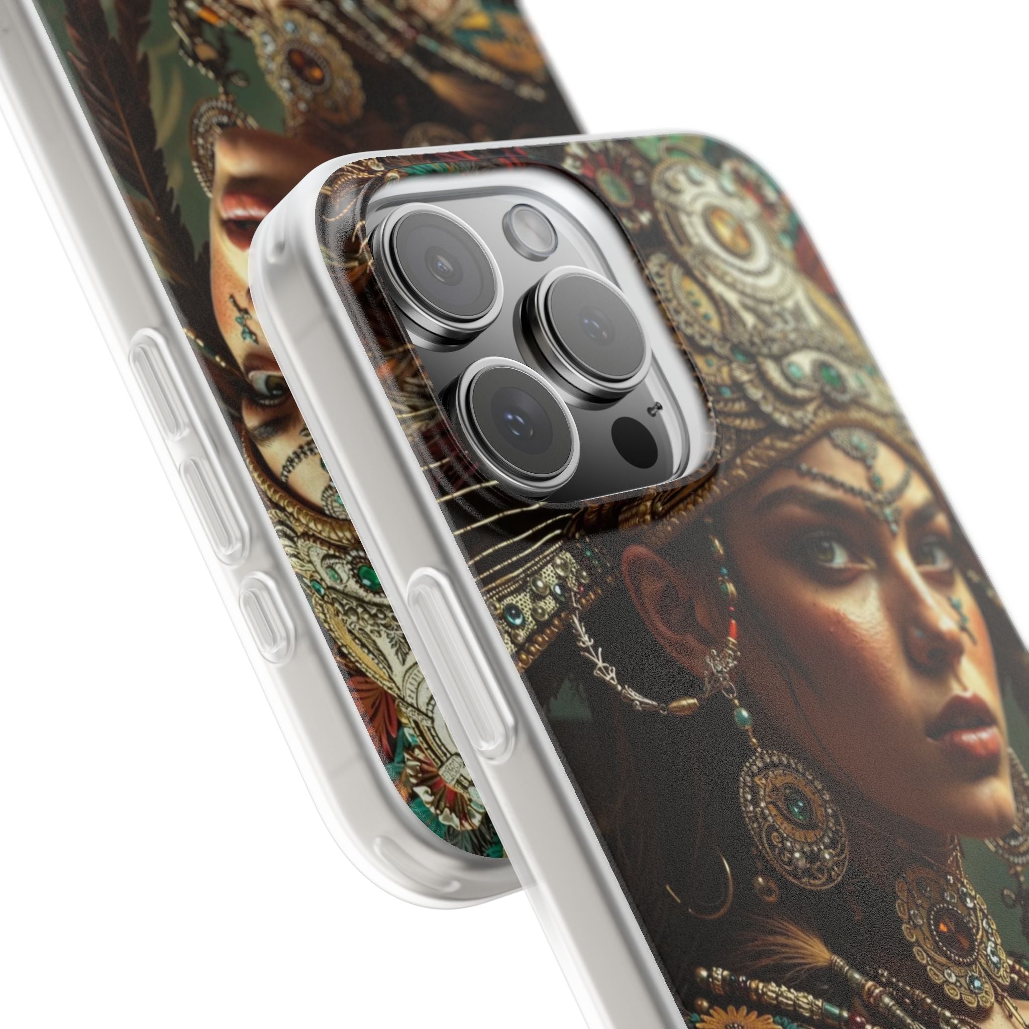 Aztec Warrior Goddess – Flexi Phone Case (iPhone & Samsung • Clear TPU • Made in USA • Personalized Option)