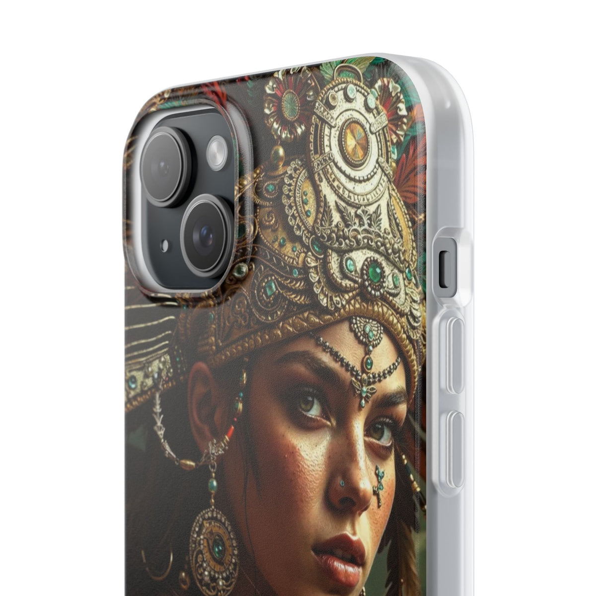 Aztec Warrior Goddess – Flexi Phone Case (iPhone & Samsung • Clear TPU • Made in USA • Personalized Option)