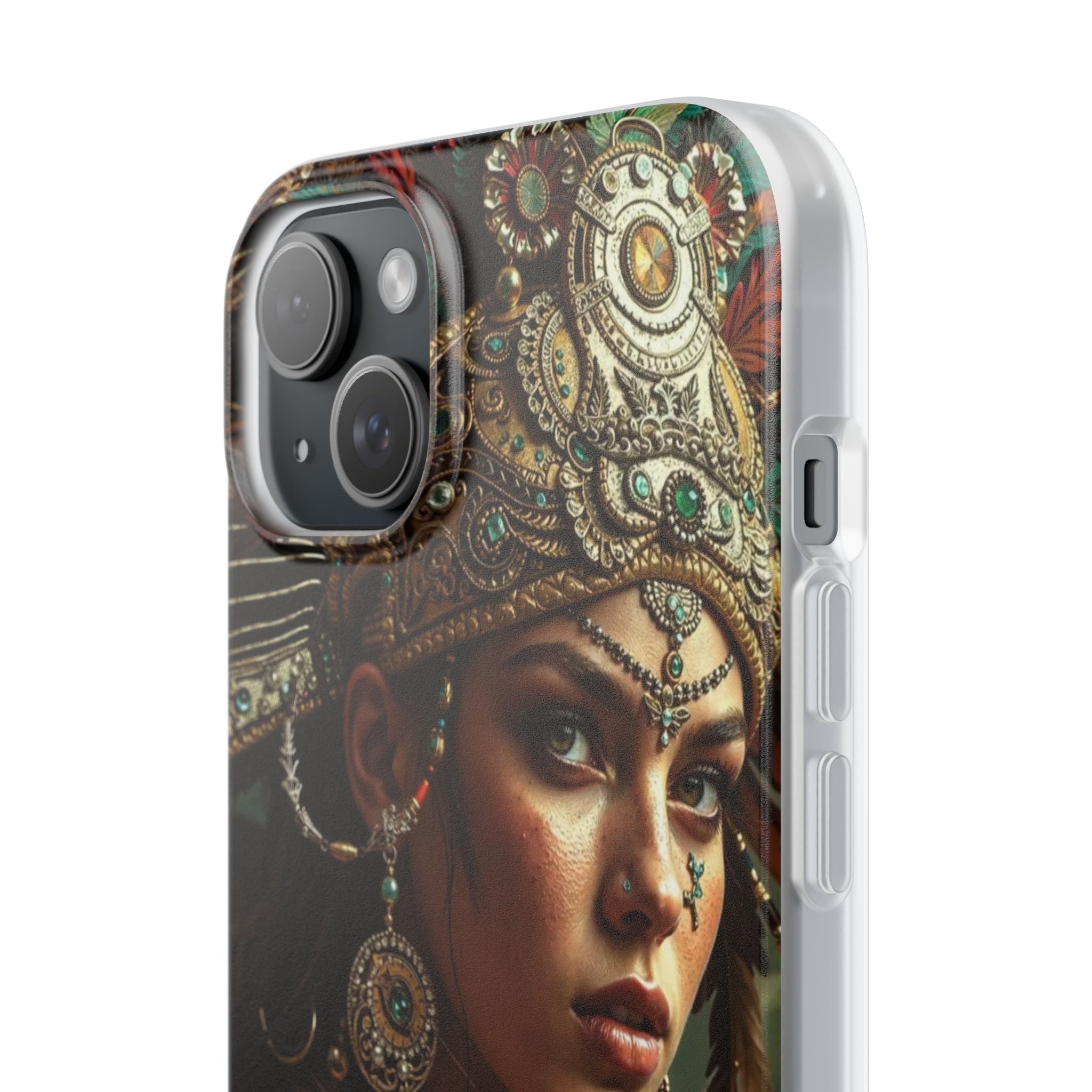 Aztec Warrior Goddess – Flexi Phone Case (iPhone & Samsung • Clear TPU • Made in USA • Personalized Option)