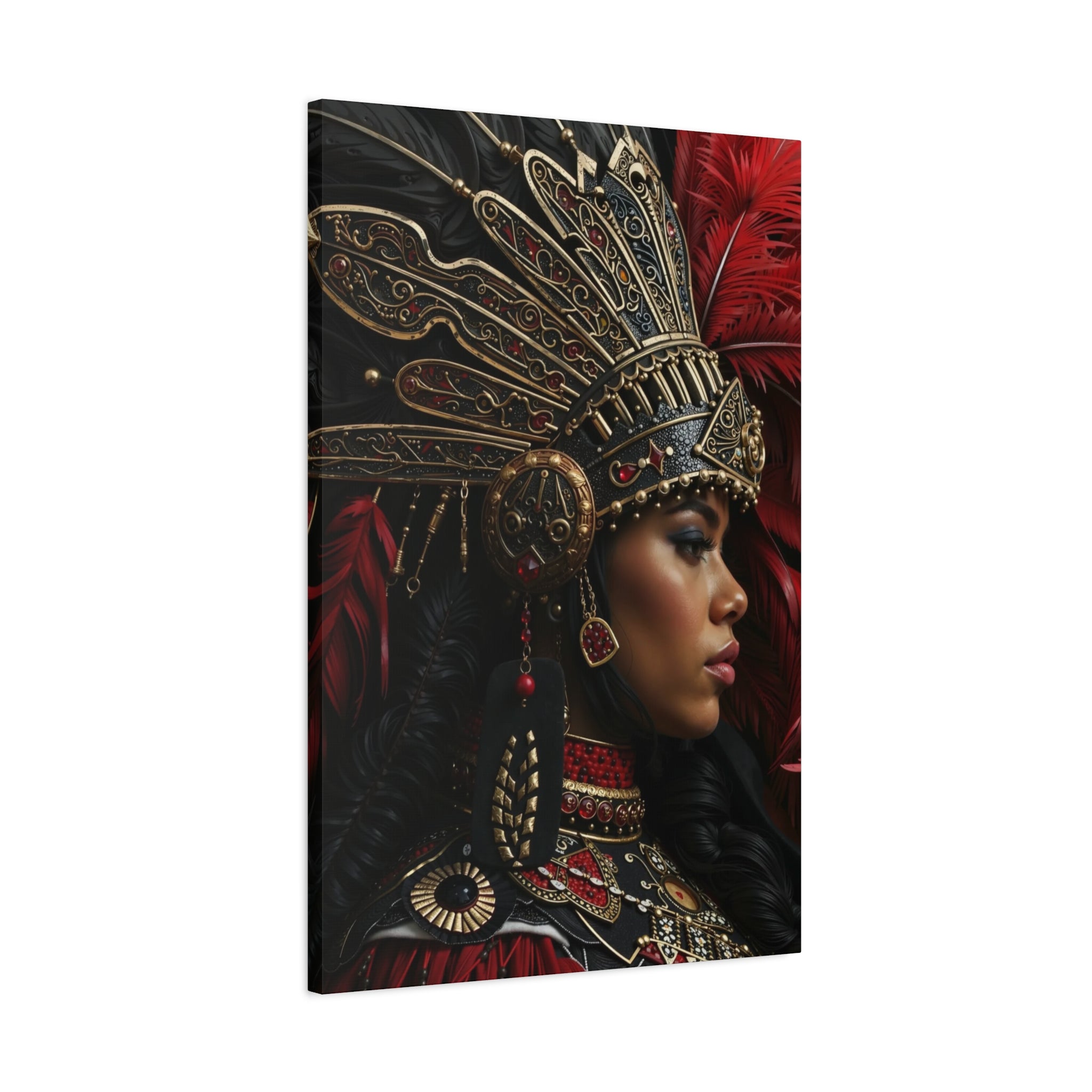 Aztec Lioness Queen – Bold Aztec Wall Art Canvas