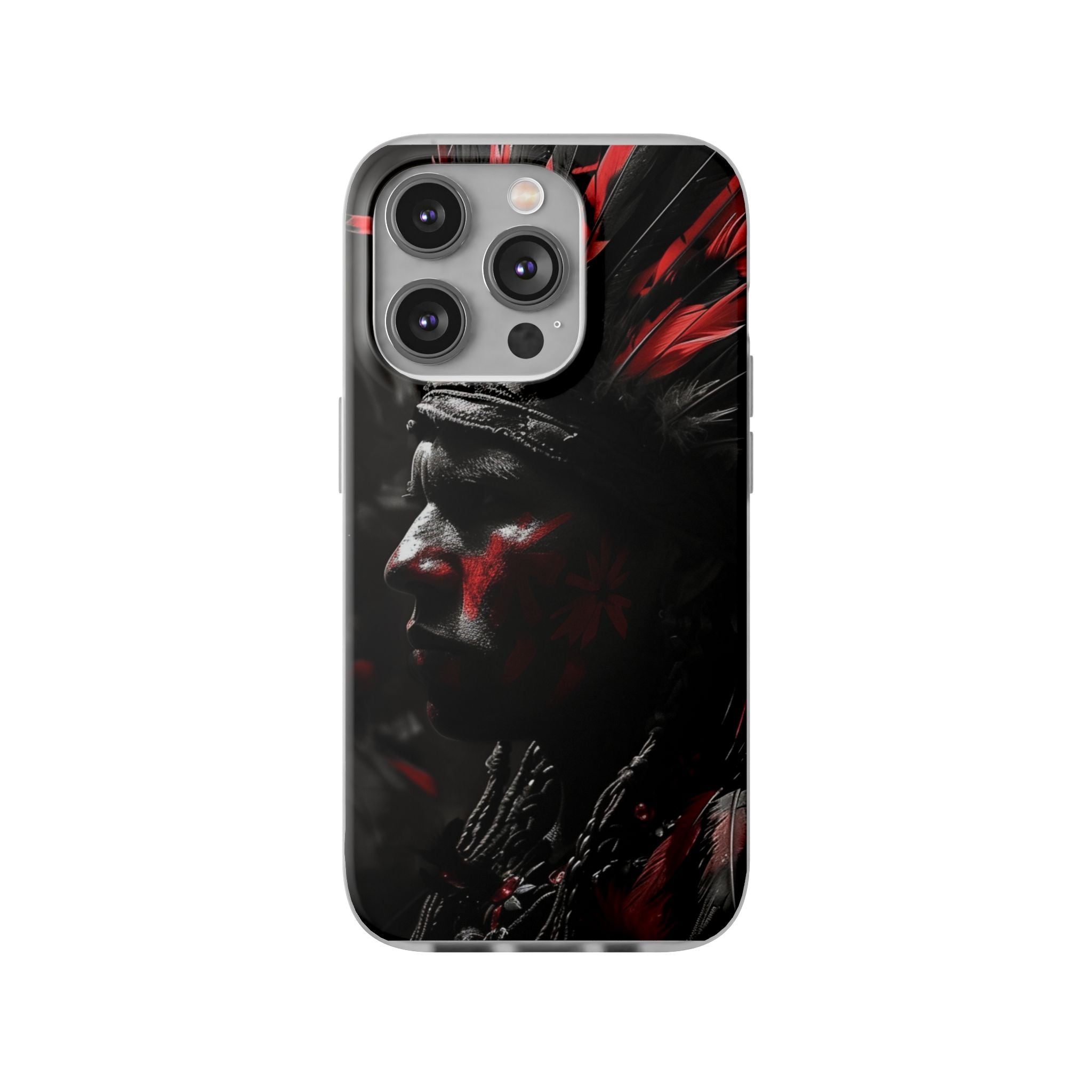 Aztec Jaguar Warrior – Flexi Phone Case (iPhone & Samsung • Clear TPU • Made in USA • Personalized Option)