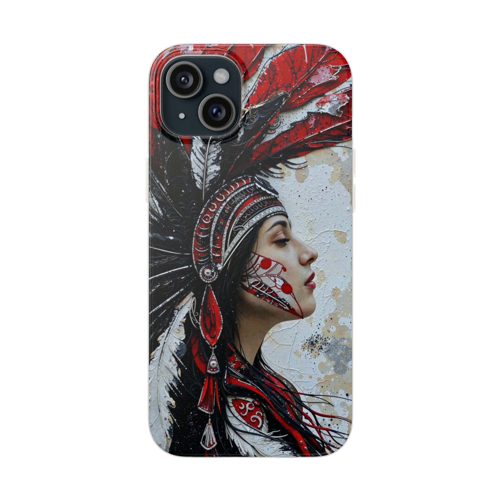 Aztec Silent Goddess – Flexi Phone Case (iPhone & Samsung • Clear TPU • Made in USA • Personalized Option)