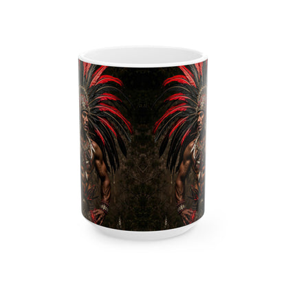 Aztec Sun Guardian – Ceramic Mug (11oz, 15oz • Dishwasher & Microwave Safe • Made in USA • Personalized Option)