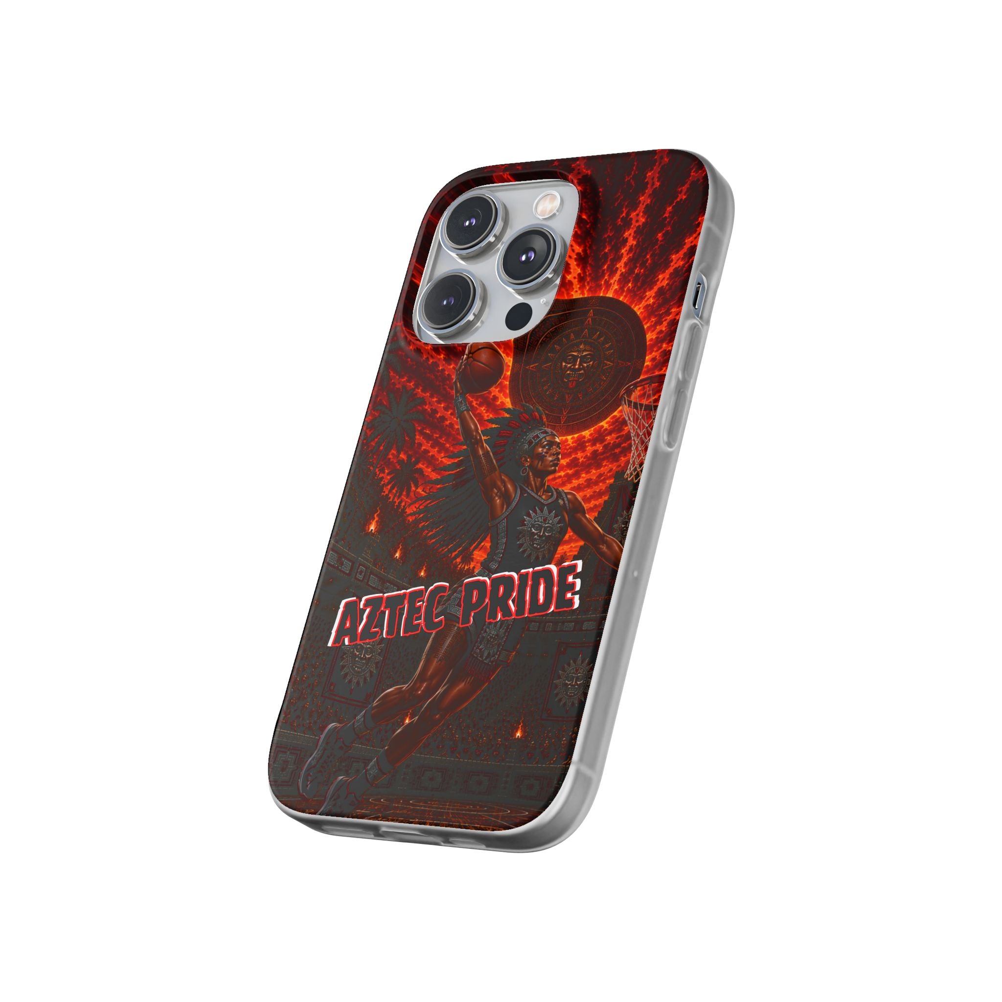 Aztec Basketball Female Warrior – Flexi Phone Case (iPhone & Samsung • Clear TPU • Made & Shipped in the USA • 🚚 FREE USA Shipping • Personalized Option)
