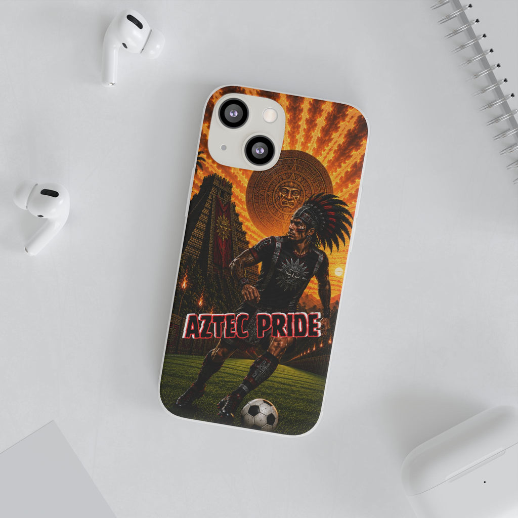 Aztec Soccer Male Warrior – Flexi Phone Case (iPhone & Samsung • Clear TPU • Made & Shipped in the USA • 🚚 FREE USA Shipping • Personalized Option)