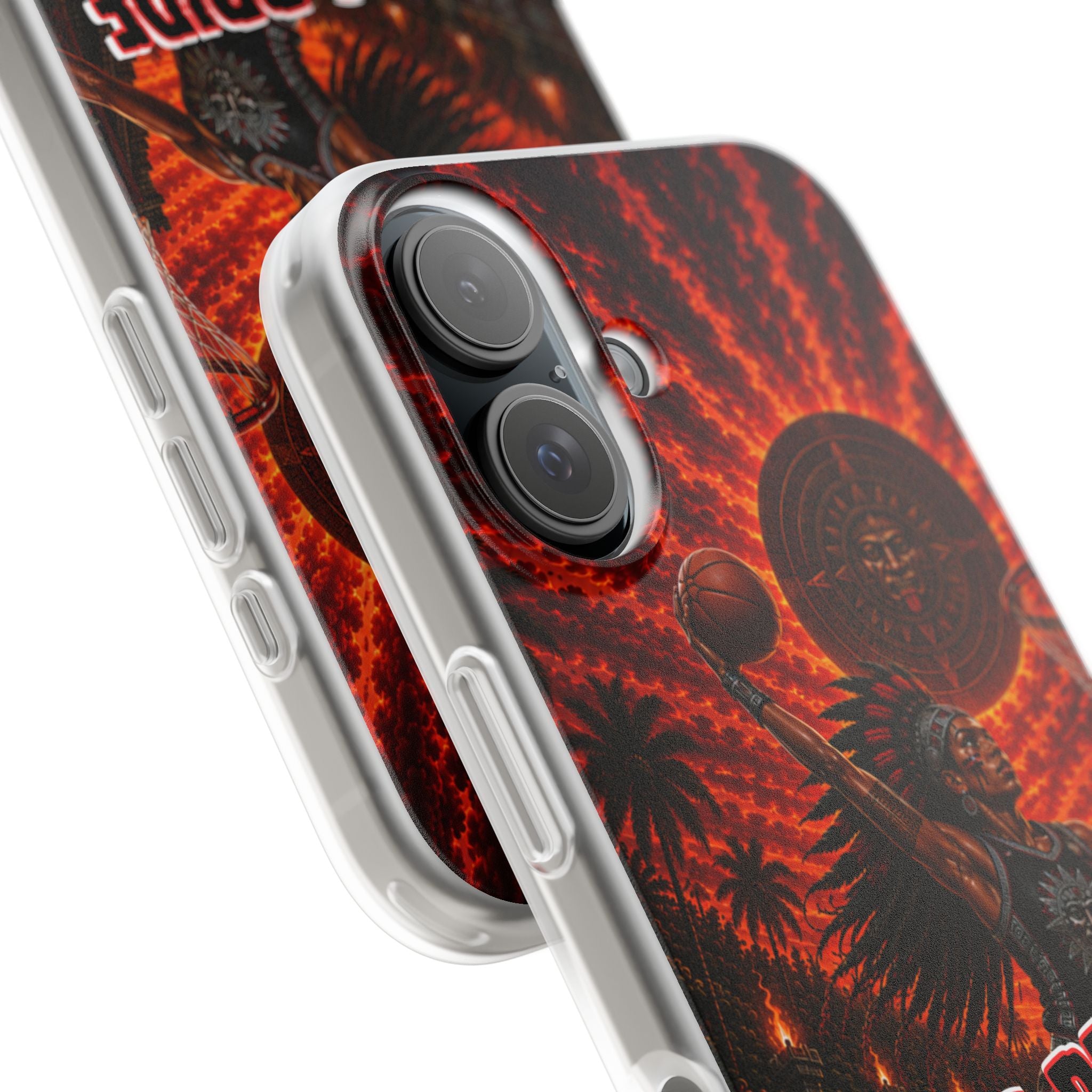 Aztec Basketball Female Warrior – Flexi Phone Case (iPhone & Samsung • Clear TPU • Made & Shipped in the USA • 🚚 FREE USA Shipping • Personalized Option)