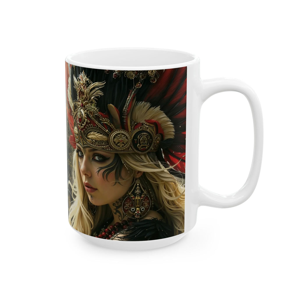 Aztec Fireheart Queen – Ceramic Mug (11oz, 15oz • Dishwasher & Microwave Safe • Made in USA • Personalized Option)