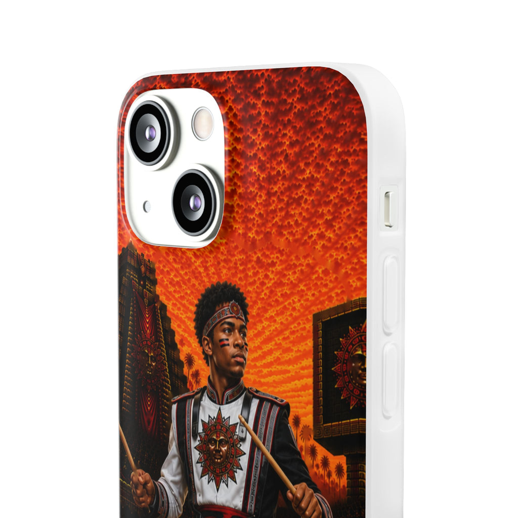 Aztec Band Warrior – Flexi Phone Case (iPhone & Samsung • Clear TPU • Made & Shipped in the USA • 🚚 FREE USA Shipping • Personalized Option)