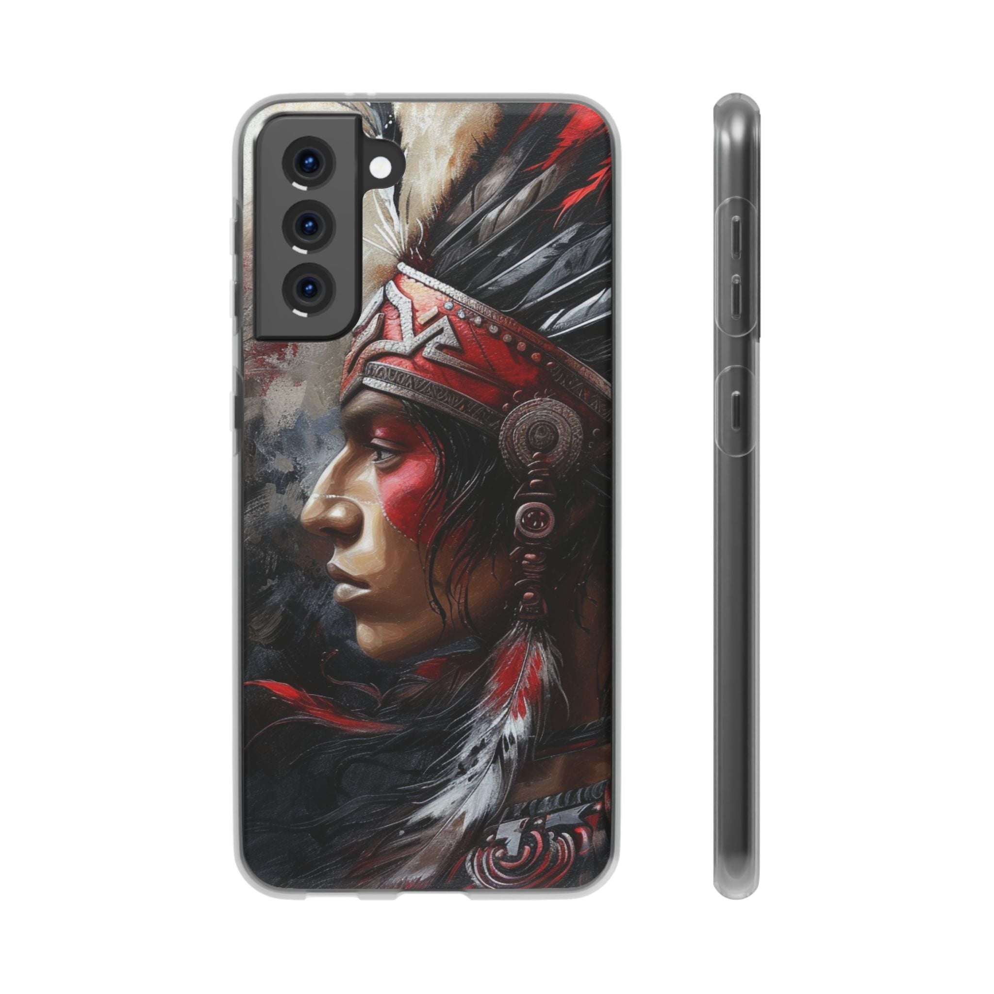 Aztec Silent Warrior – Flexi Phone Case (iPhone & Samsung • Clear TPU • Made in USA • Personalized Option)