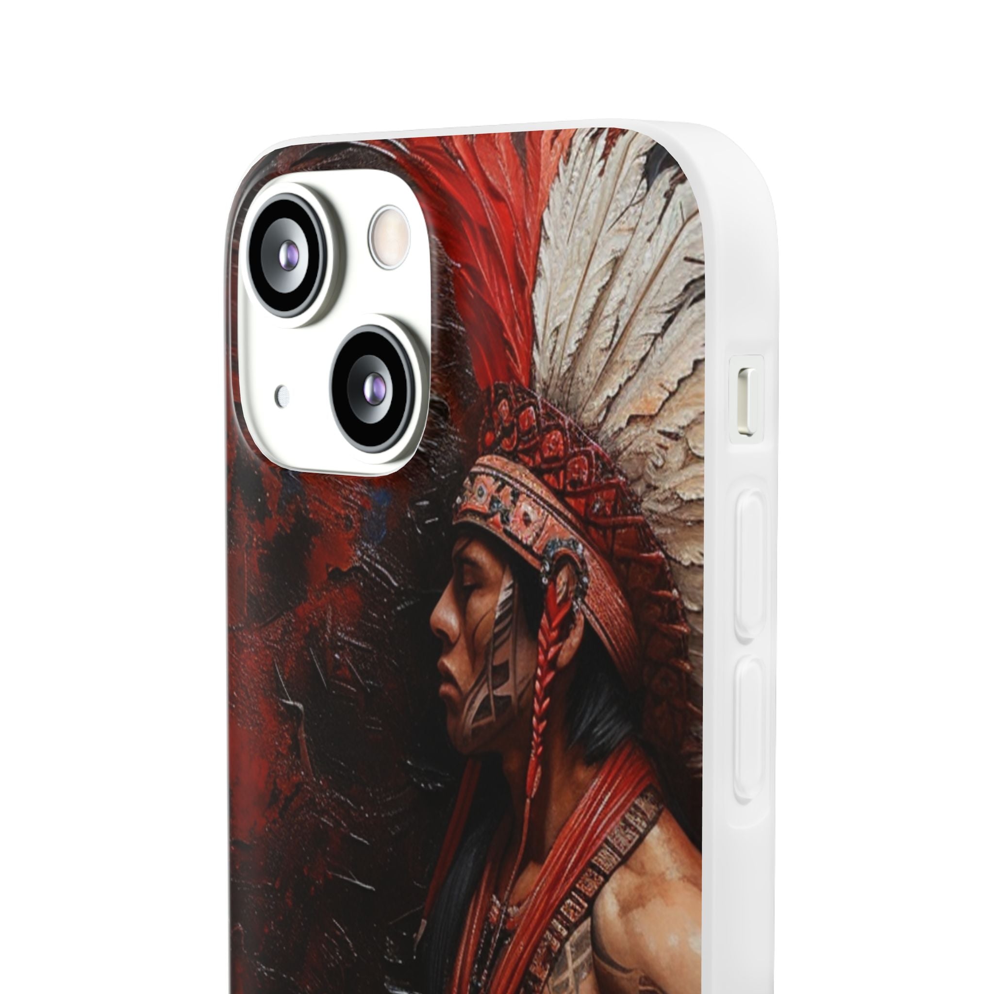 Aztec Noble Warrior – Flexi Phone Case (iPhone & Samsung • Clear TPU • Made in USA • Personalized Option)