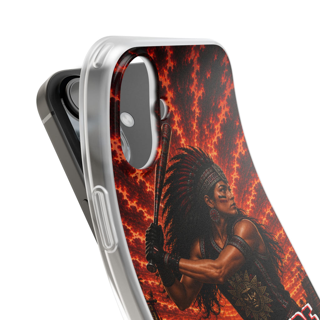 Aztec Softball Warrior – Flexi Phone Case (iPhone & Samsung • Clear TPU • Made & Shipped in the USA • 🚚 FREE USA Shipping • Personalized Option)